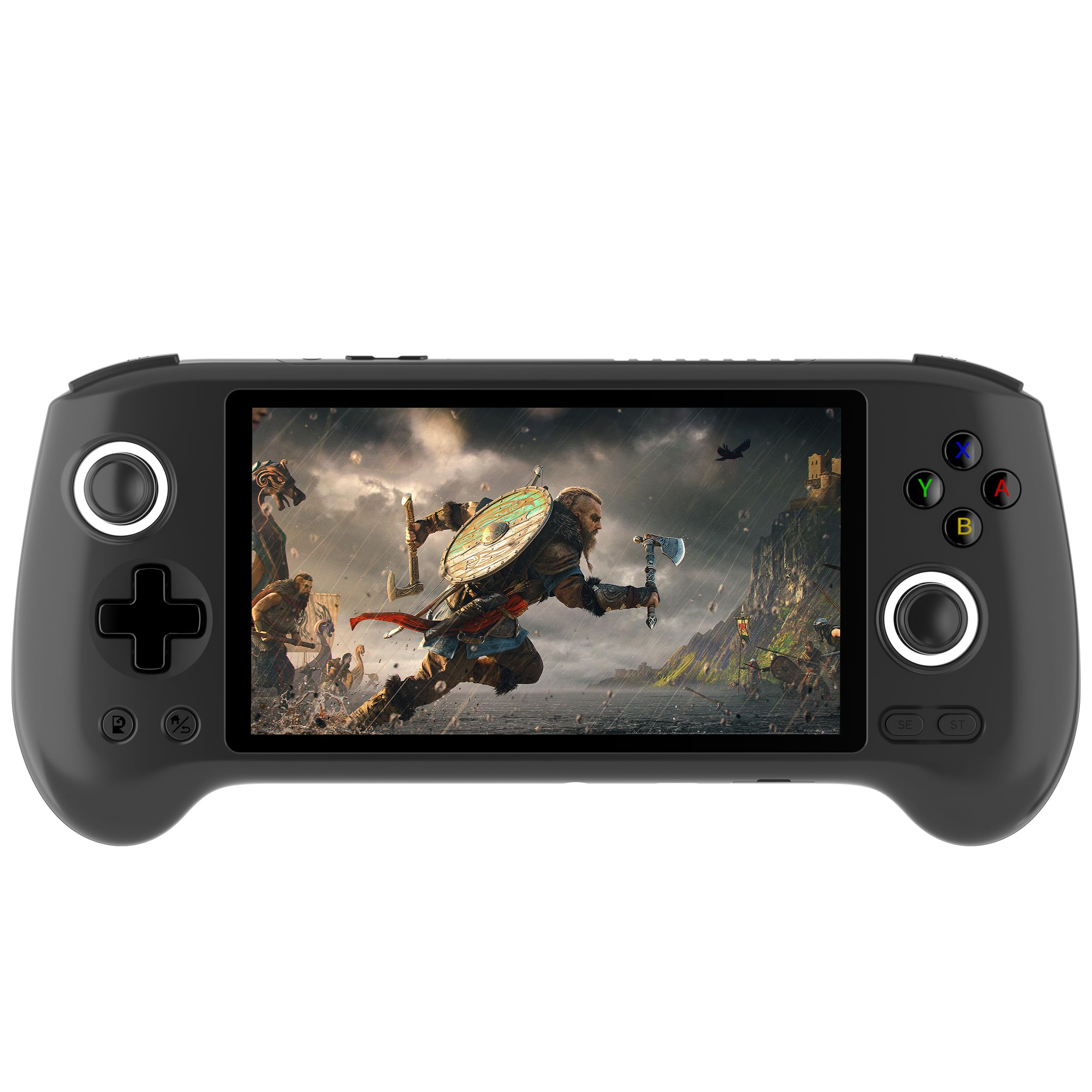 RG556 Retro Handheld Game Console 5.48-inch Touch AMOLED Screen Unisoc T820 Android 13 OS pre-Install Games 8GB LPDDR4X Built-in 128G+256G SD Card WiFi Video Games Player(Black)