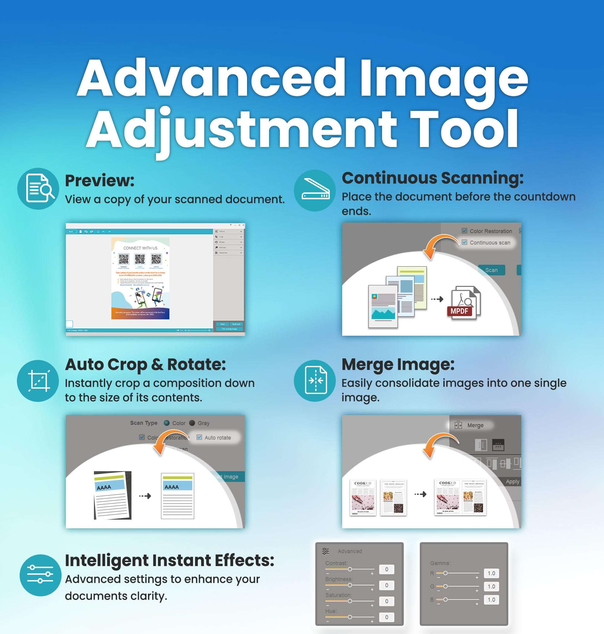 Plustek OpticSlim 1680 - High Speed Large Format Flatbed Scanner, scan Tabloid Size in 3 Seconds. Dual View Function Enable You to Quickly Check The Image Adjustment Effect 5