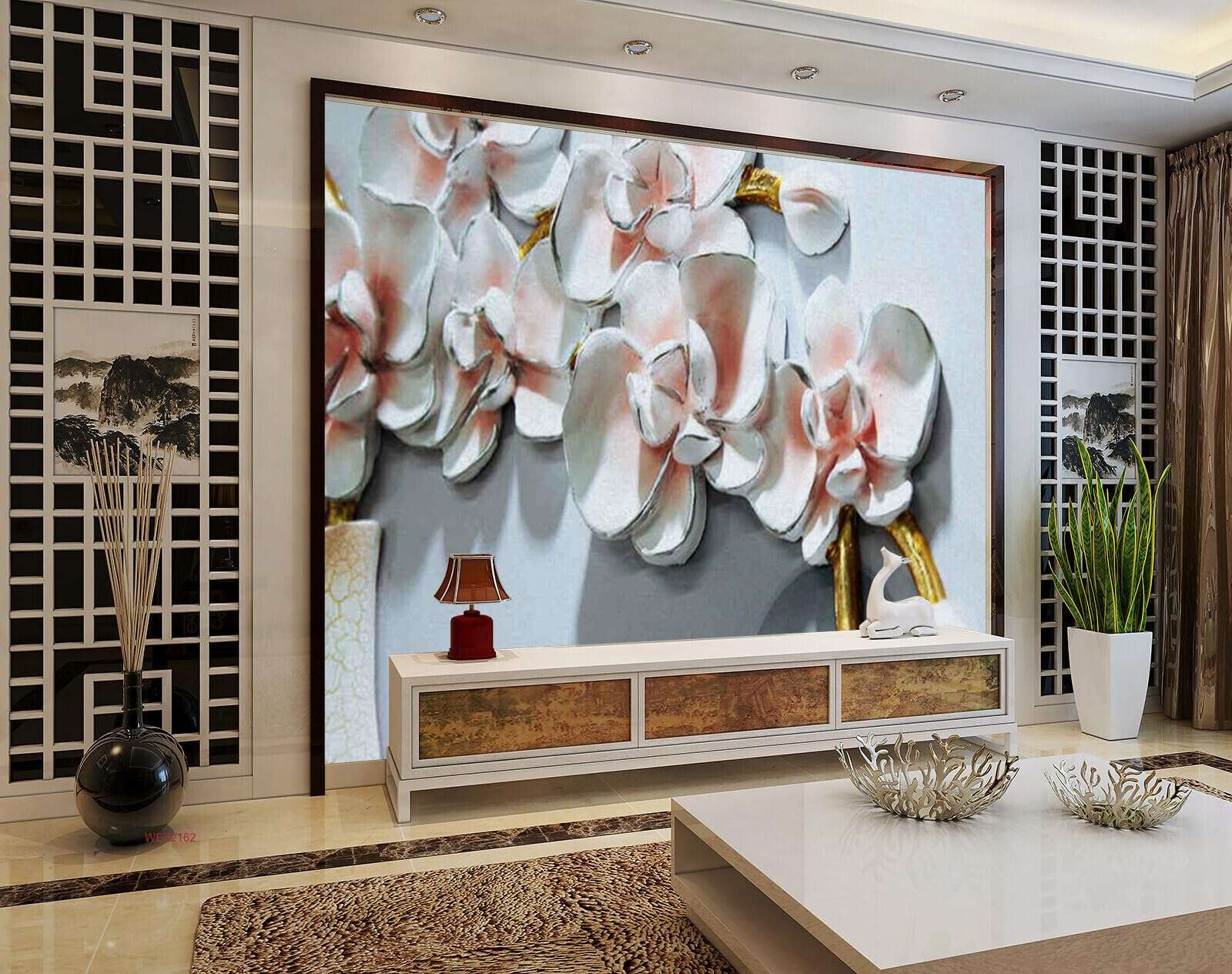 Wall26 - WEZ2162 Decorative Rose Heyday Rise Flowers Beautiful Cosmetic HD 3D Wall Sticker[8 ft x 6 ft] / [244 cm x 183 cm] 3