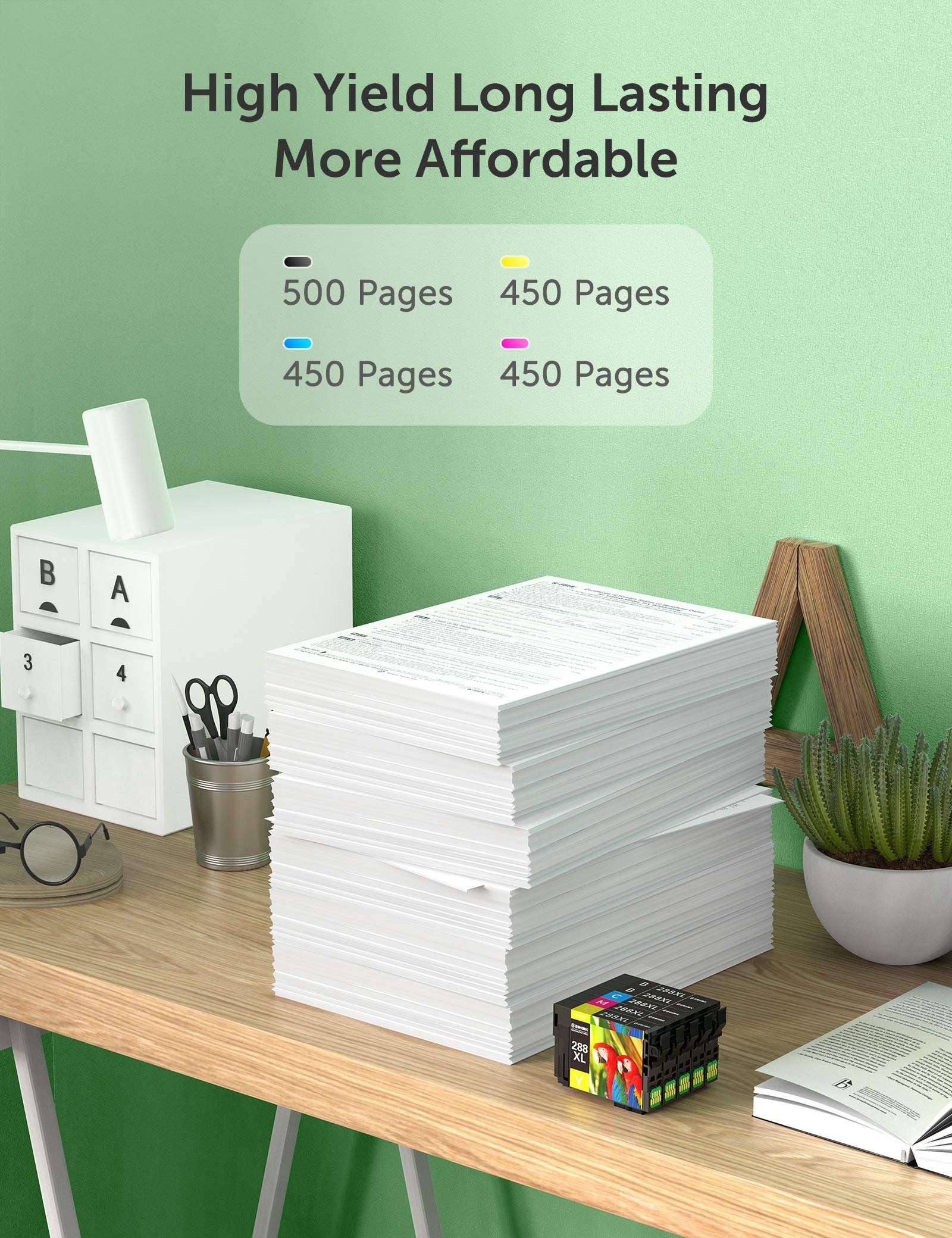 SEOKOK Remanufactured Ink Cartridge Replacement for Epson 288 288xl T288 T288XL Used with Epson XP-330 XP-340 XP-430 XP-434 XP-440 XP-446 Printers 5-Pack for Epson Ink 288xl Color Combo Pack 3