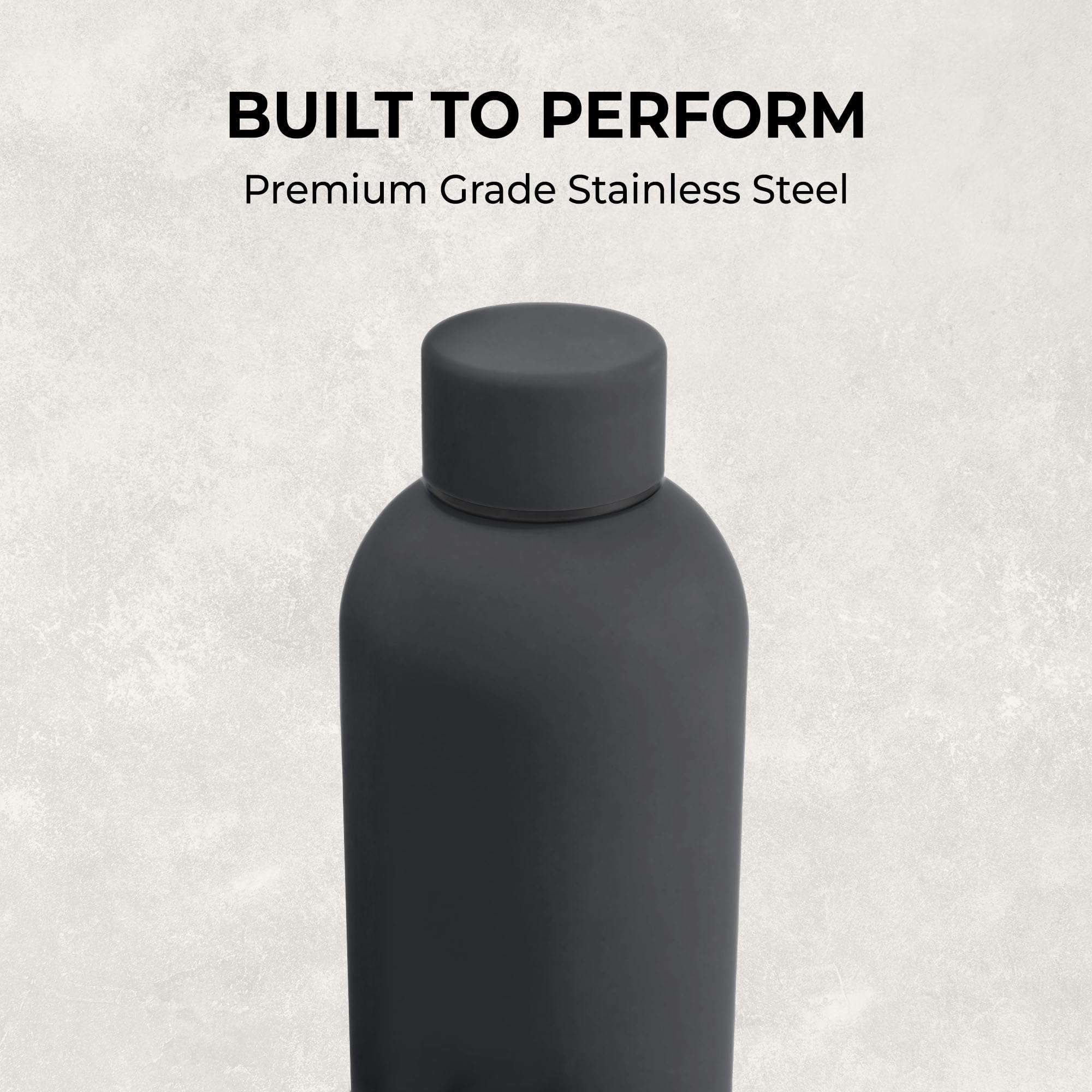 SuperGeneriX 17oz Matte Finish Stainless Steel Water Bottle | Vacuum Insulated Travel Bottle |12 hrs Hot & 18 hrs Cold| Smooth Rubber Finish Water Bottle (Black) 3