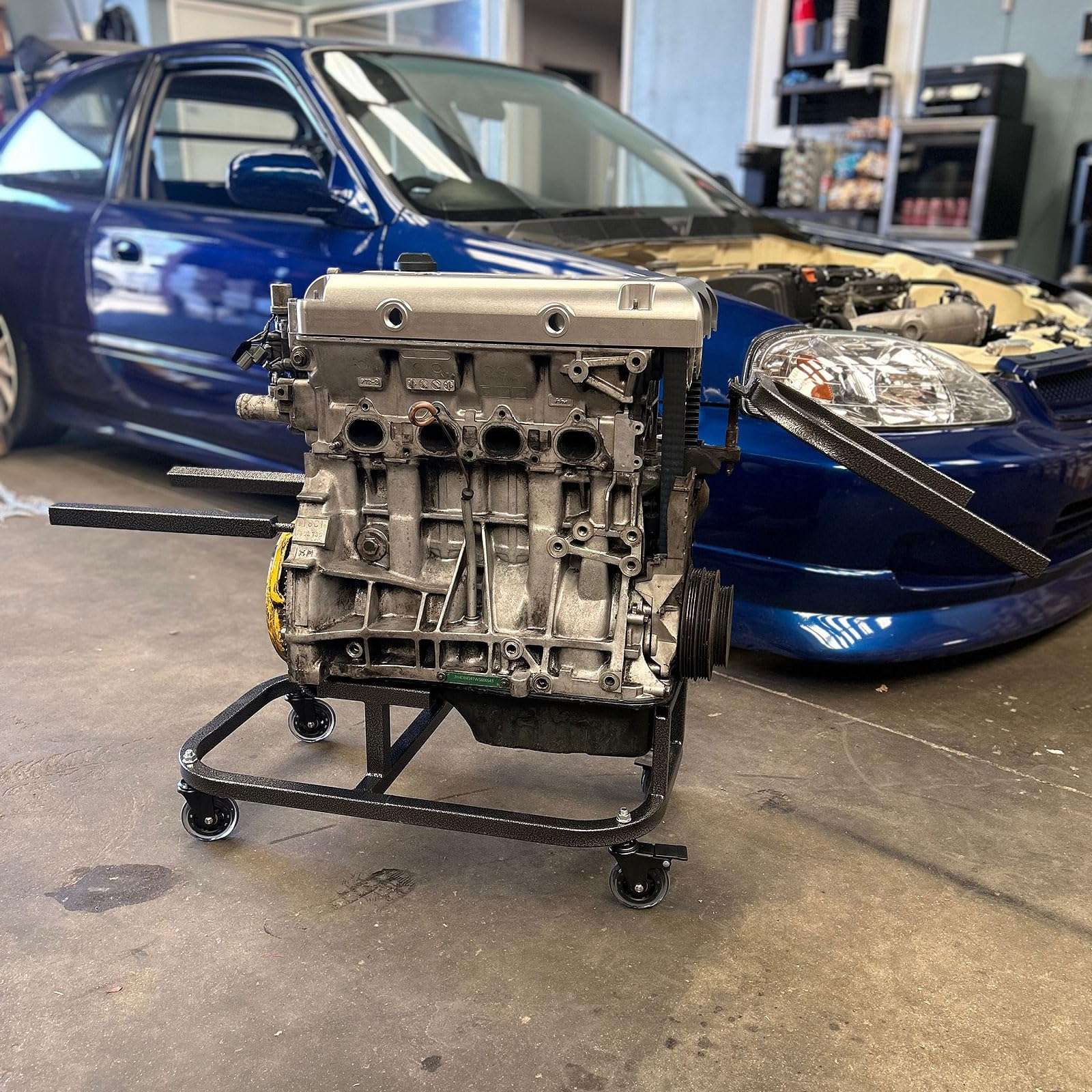 K Series K20 K24 Engine Cradle Stand Cart Quick Block Handle Bars Casters K Swap 3