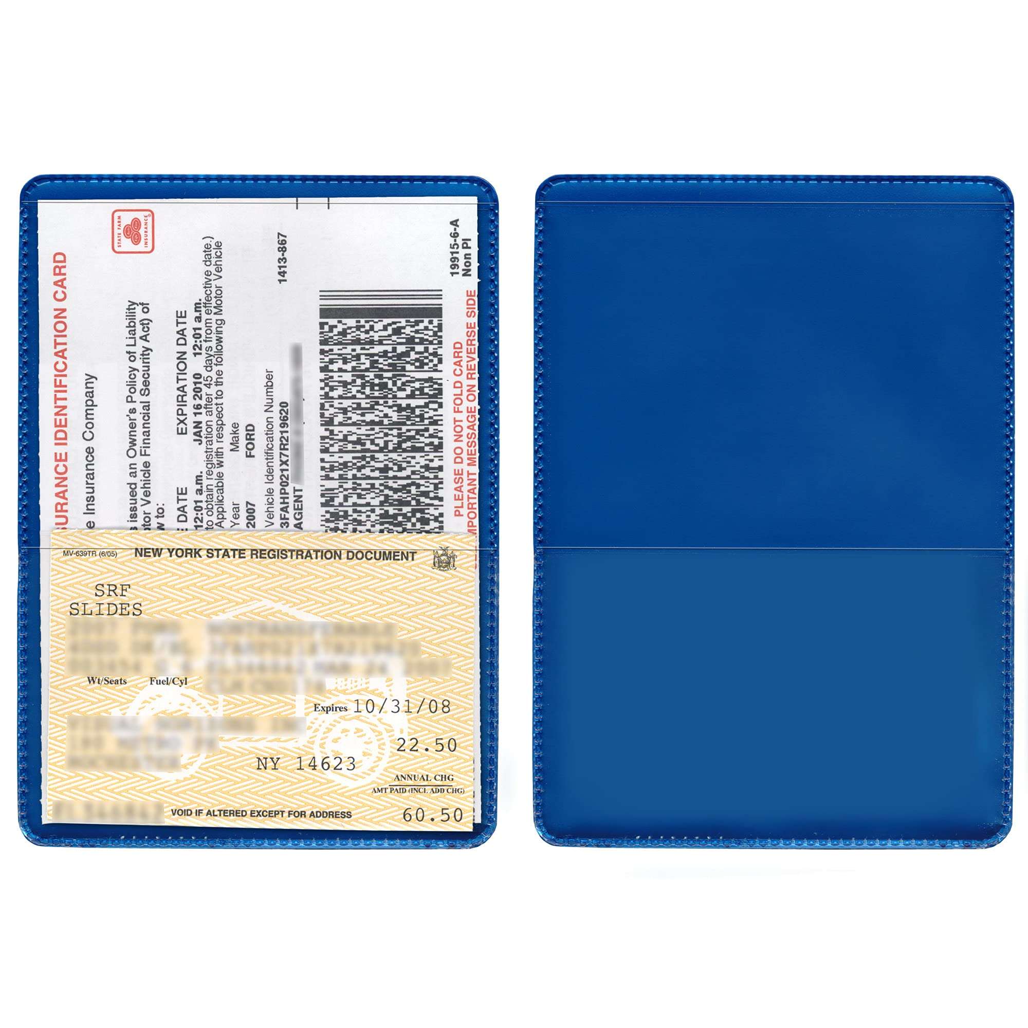StoreSMART® - Metallic Blue-Back Auto Insurance & ID Card Holders - 50 Pack - RFS20-MB50