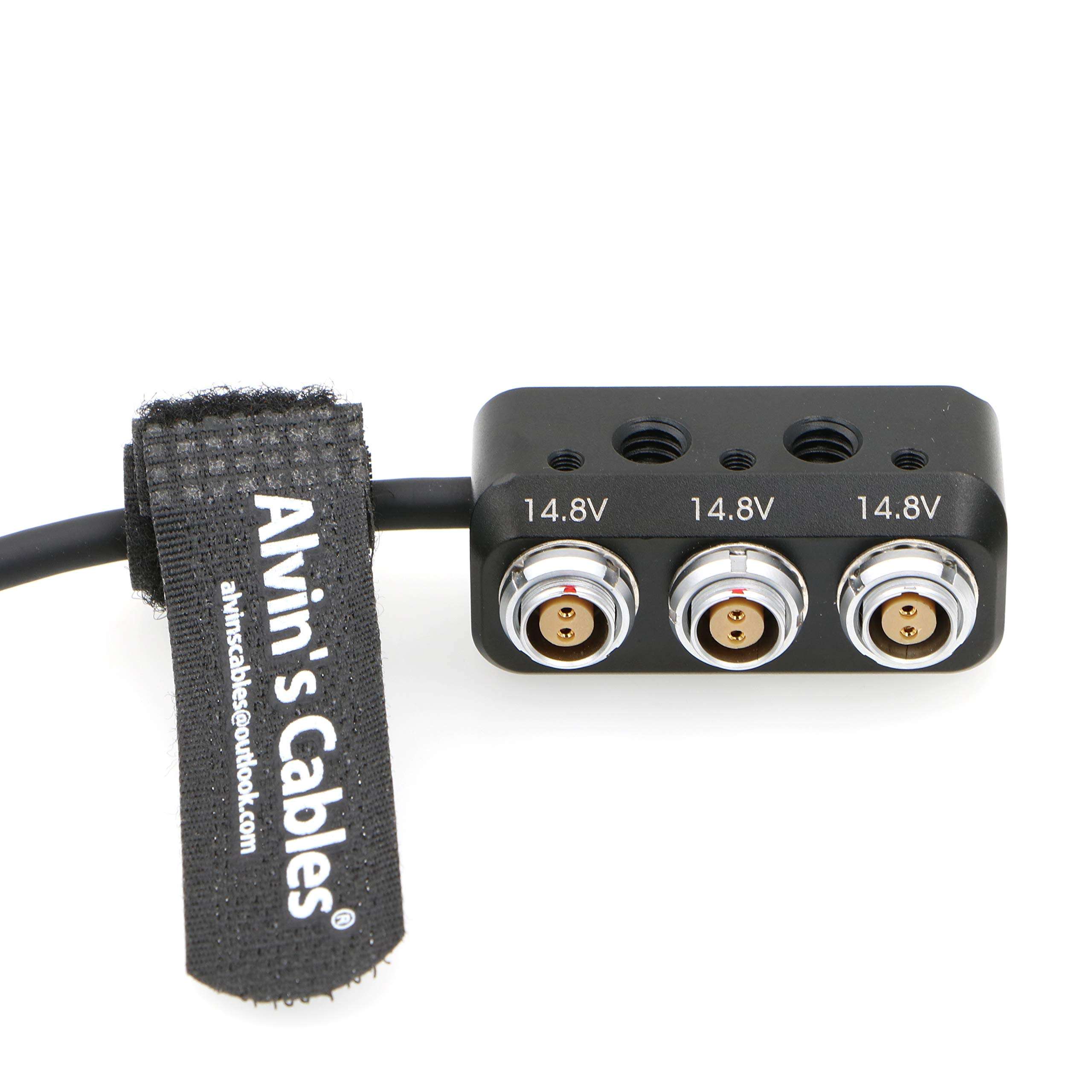 Alvin's Cables 1 to 3 Mini Power Splitter Box Cable 2 Pin Male to 3 2 Pin Female Box for ARRI RED Cameras Teradek 2