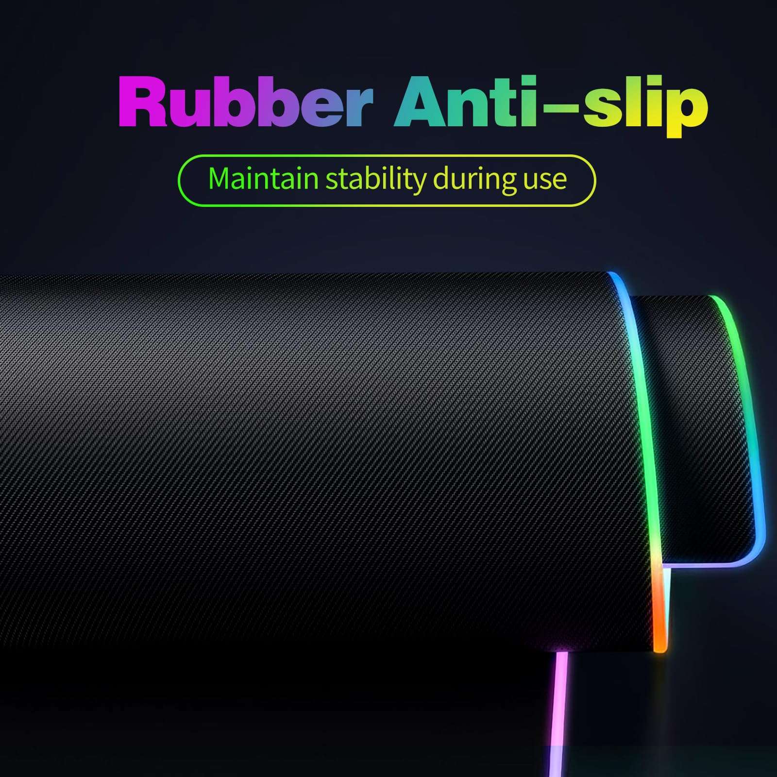 Galdas Large RGB Gaming Mouse Pad - Big Gaming Led Mouse Mat Smoothly Waterproof Surface XXL Mouse Pad with Anti-Slip Rubber Base Stitched Edge Mouse Pad with 19 Light Modes,31.5"x11.8" (Black) 4