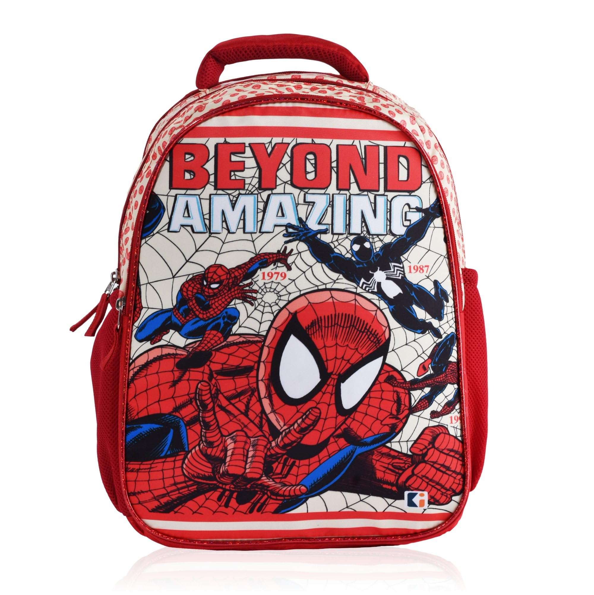 Heart Home School-College Bag | Marvel Spiderman Amazing Backpack for Boys and Girls | 4 Compartment Travel Backpack | Water Resistant Bookbag for Daily Routine | Laptop Bag | Large | Cream 1