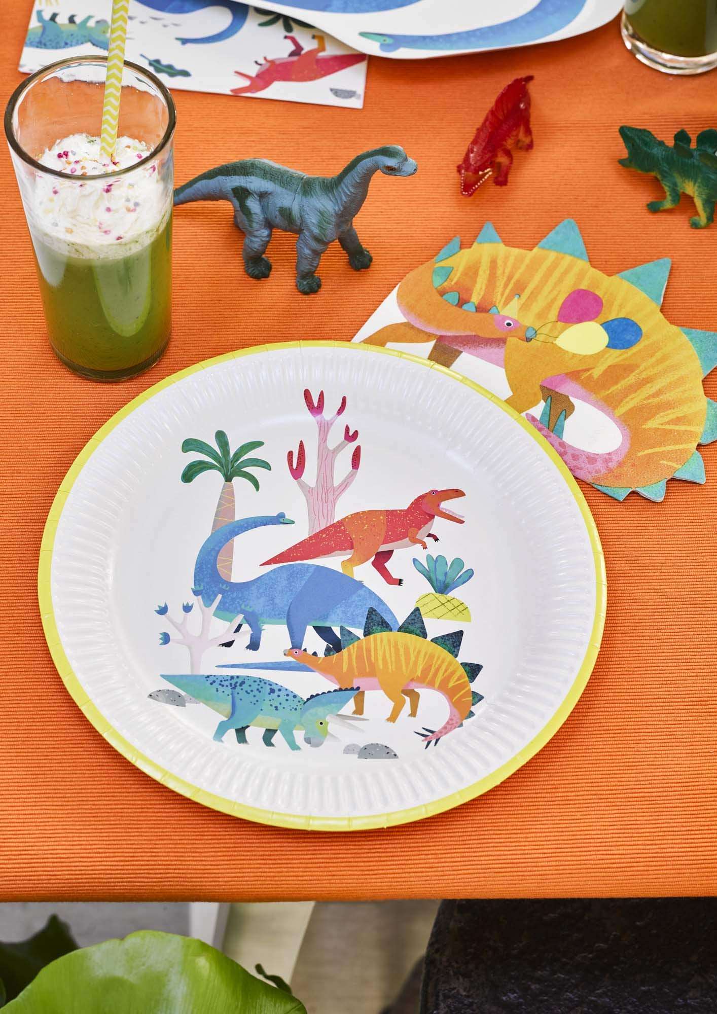 Talking Tables Dinosaur Paper Plate 23Cm 8Pk, Mixed colors 3