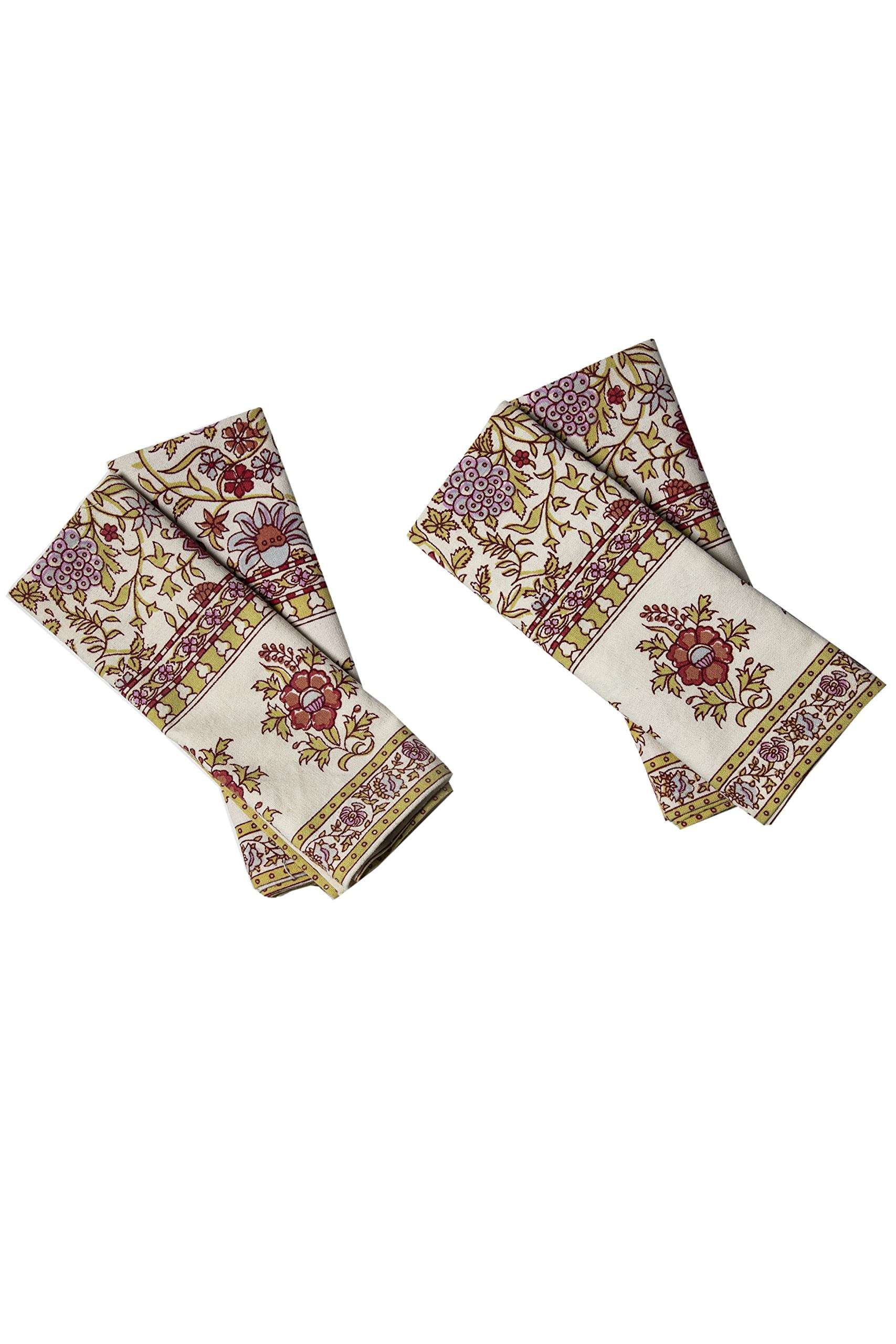 CONTRAST LIVING Deryms Hand Block Printed Kitchen Towel/Dish Towel/Hand Towel Multi Color Set of 3 Pcs 4