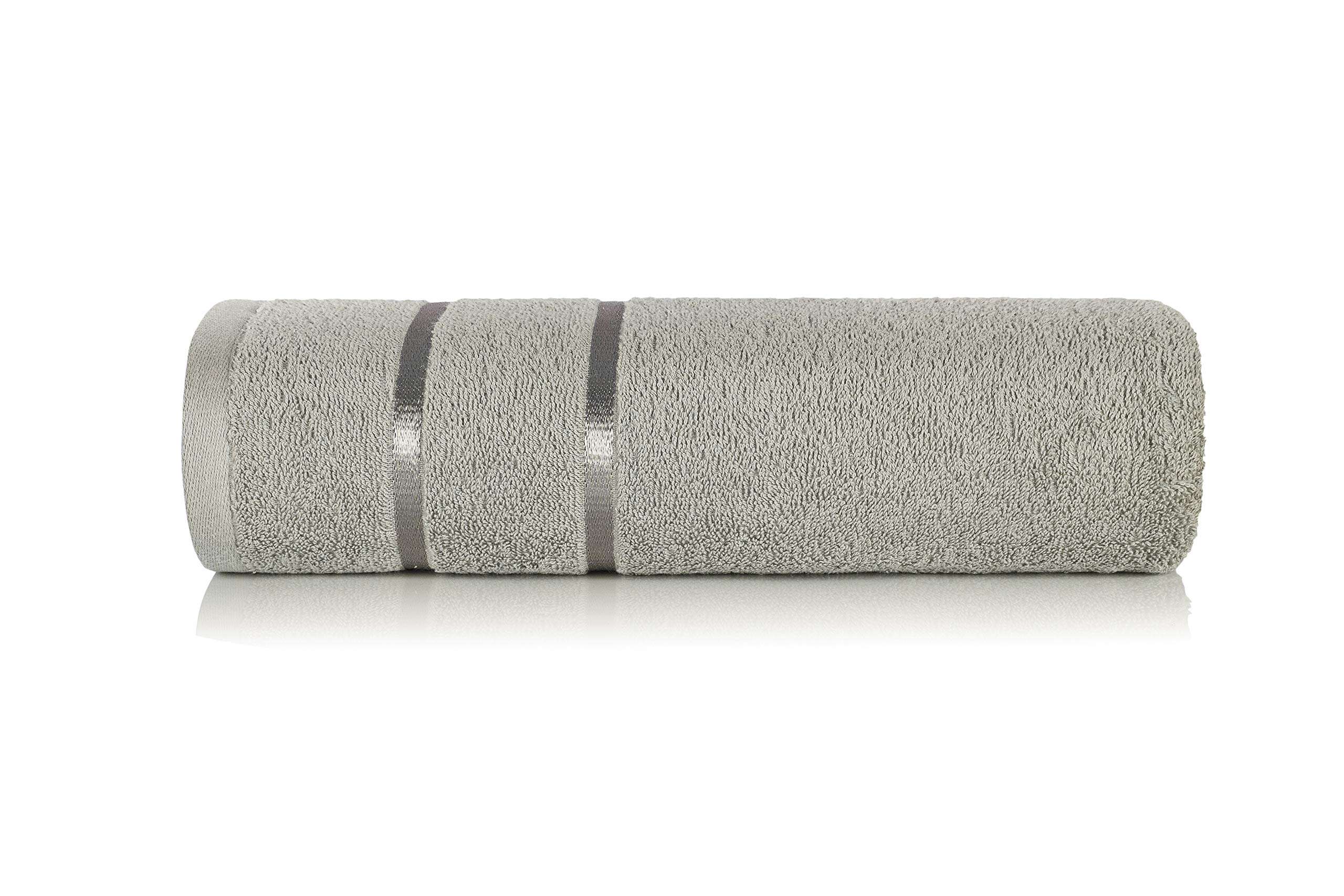 Casa Copenhagen Denmark Design - Eternal Premium Collection 100% Cotton 6 Piece Towel Set, Includes 2 Bath Towels 2 Hand Towels 2 Washcloths - Grey & White 3