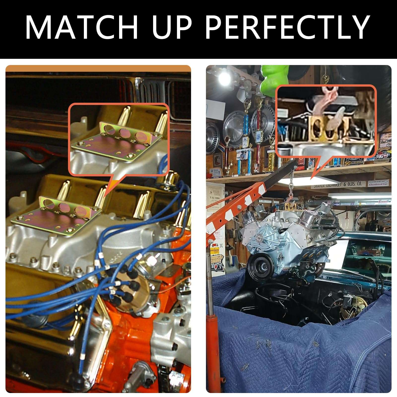 GOOFOUND 1/2 Ton (1,000 lbs.) Capacity Universal Engine Lift Plate , Sturdy Steel Construction for Easy Installation, Gold 6