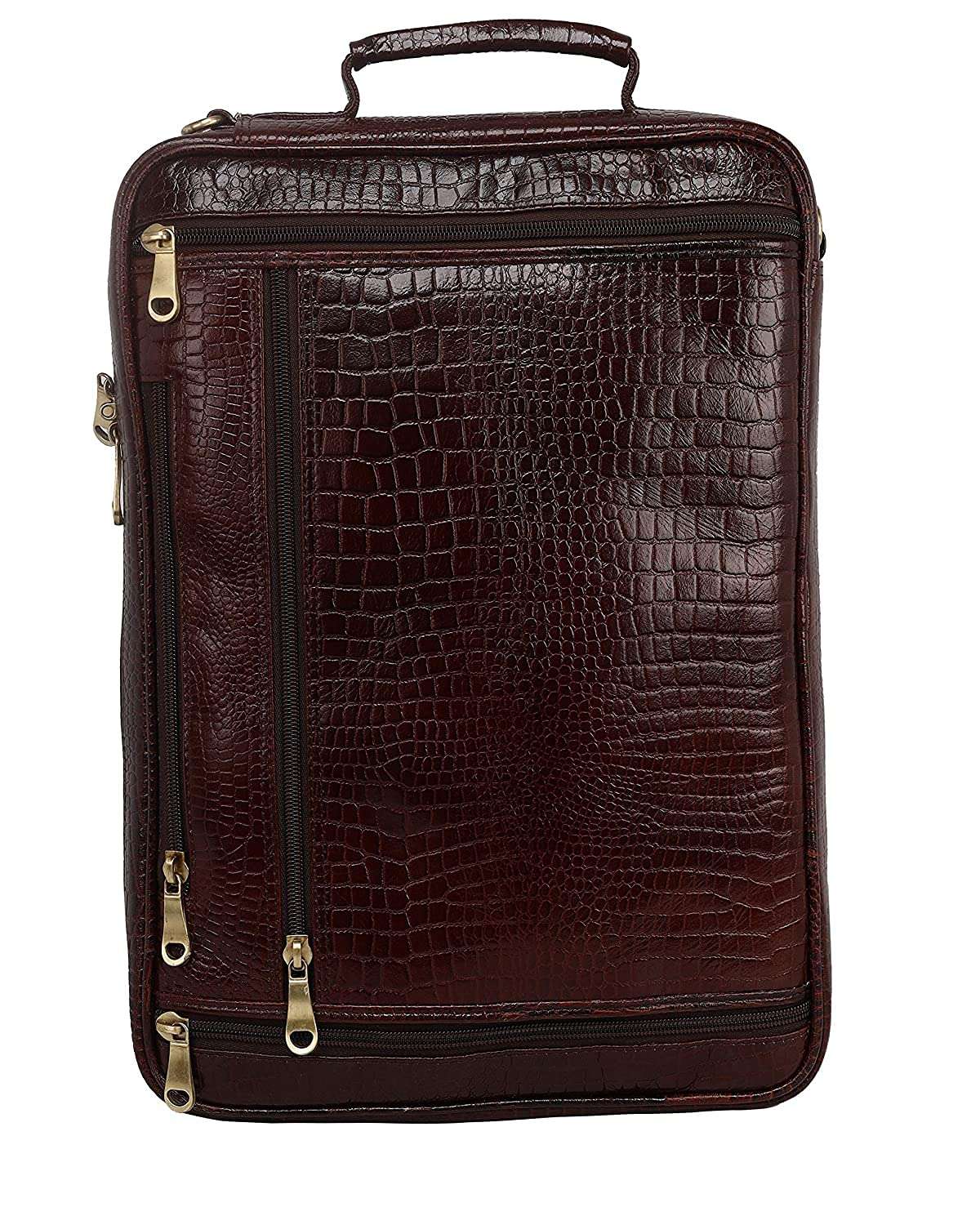 C COMFORT Genuine Leather Shoulder Bags for Men Multipurpose Business Laptop Backpack Bag MacBook NoteBook Upto 16 Inch | Handbags with Shoulder Straps | 2 Main Compartment | (Brown*) 5