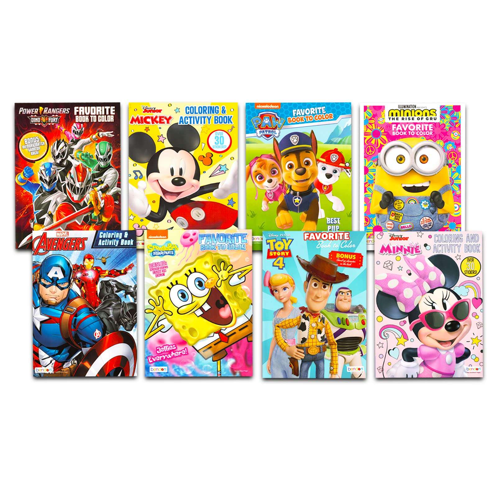 24 Bulk Coloring Books for Toddlers Ages 2-4 - Assorted 24 Licensed Coloring Activity Books for Boys, Girls | Bundle Includes Full-Size Books, Crayons, Stickers, Games, Puzzles, More (No Duplicates) 4