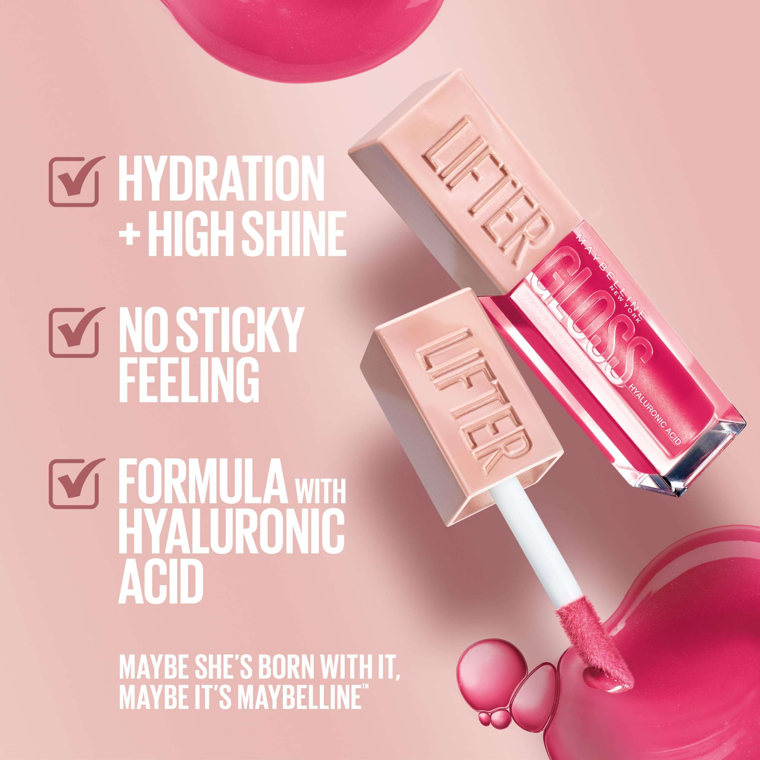 Maybelline Lifter Gloss, Hydrating Lip Gloss with Hyaluronic Acid, High Shine for Plumper Looking Lips, Sand, Rose Neutral, 0.18 Ounce 3