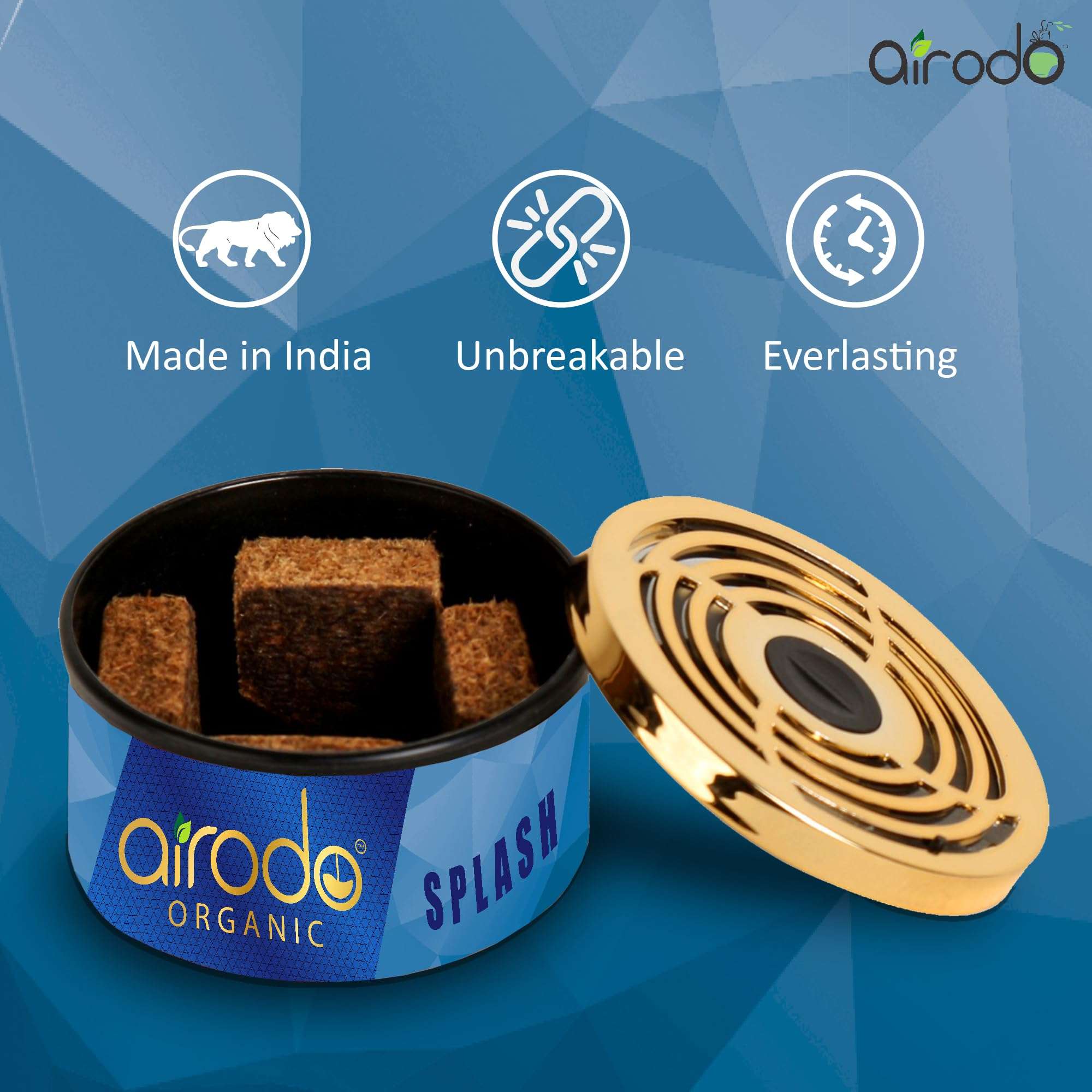 Airodo One Splash Organic Car Perfume, Strong Fiber Air Freshener to Freshen'up Your Car - 40 g,Car Accessories interior car perfumes and fresheners 4