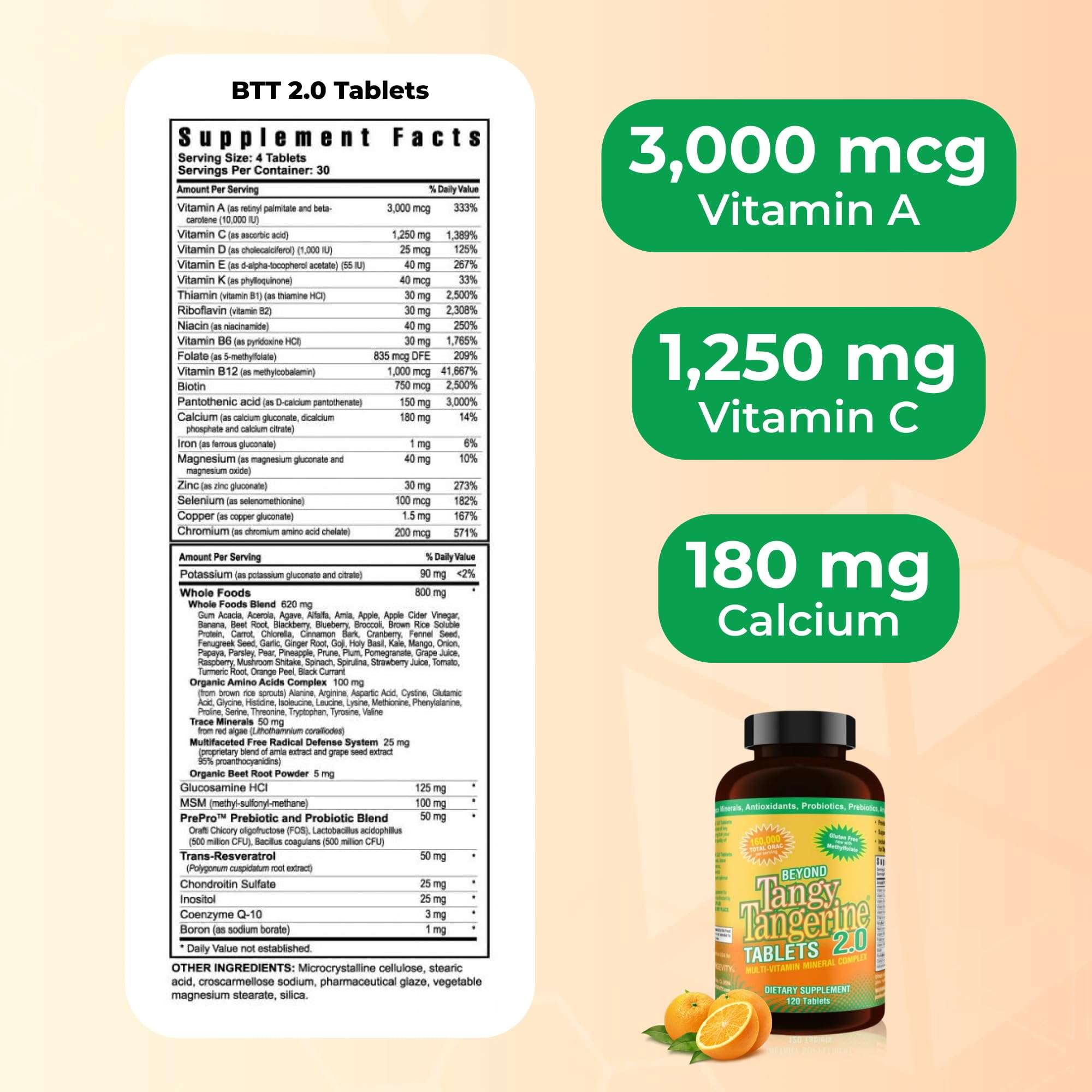Youngevity Beyond Tangy Tangerine 2.0 Multi-Vitamin & Mineral Complex - Made with Natural & Whole Foods | 160,000 ORAC | 120 Tablets - 2-Pack 4