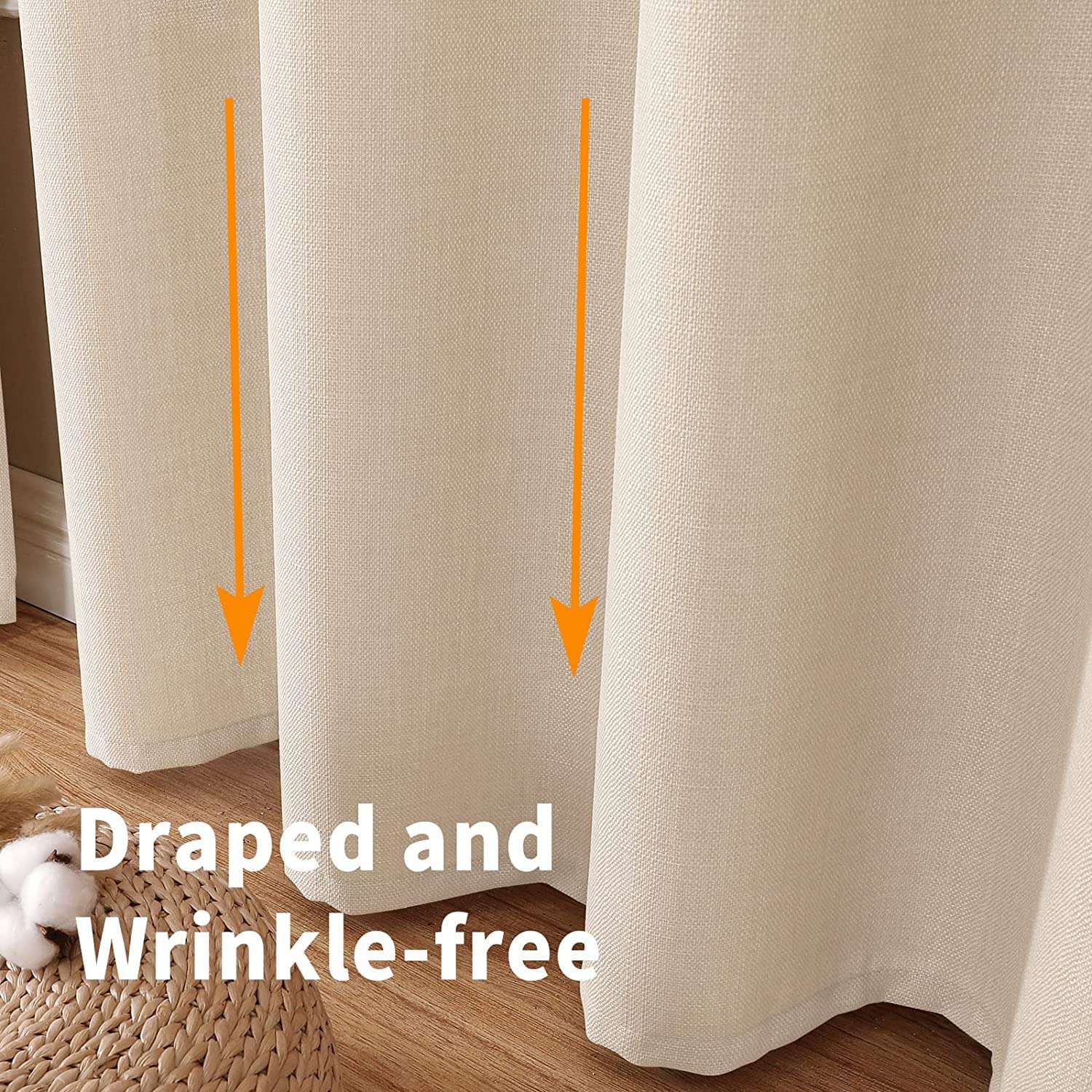 Atariya Decor Premium Jute Curtains, Room Darkening, Hypoallergenic Curtains for Living Room, Bedroom (Stone, 9 Feet (1 Piece)) 5