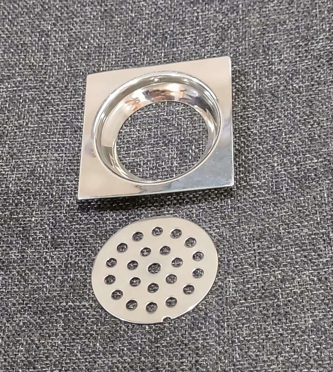 Vida Bath 304 Grade Stainless Steel Popup Floor Drain (75mm x 75mm, 3 inch x 3 inch, 7.5cm x 7.5cm, 48mm Outlet, Without Cockroach Trap) 4
