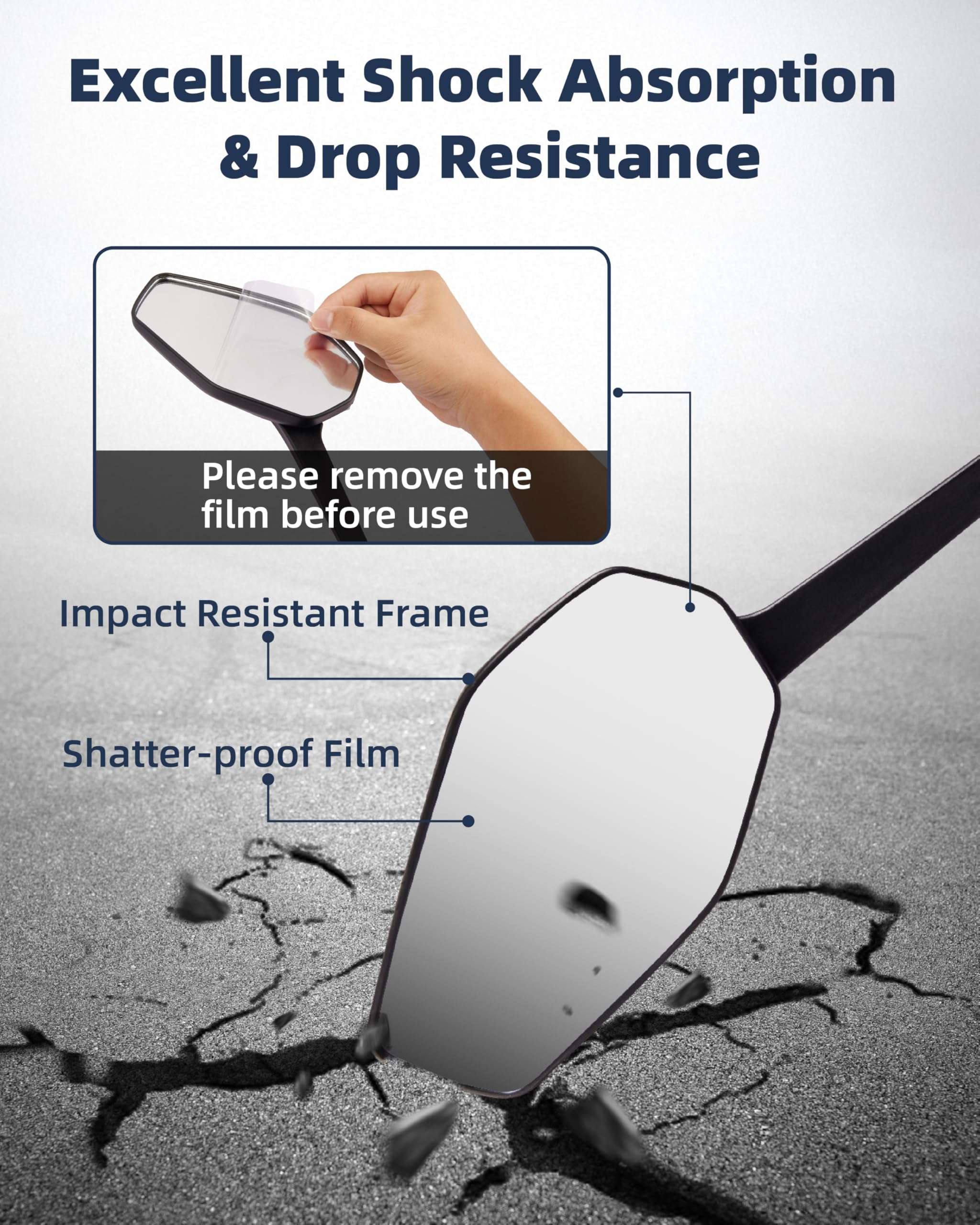 Bike Mirror, Bike Mirror Handlebar Mount, 360° Adjustable Safety Rear View Mirror, Scratch Resistant Glass Lens, Fit for Mountain Bike, Road Bike, E-bike, Scooter, Left Side 4