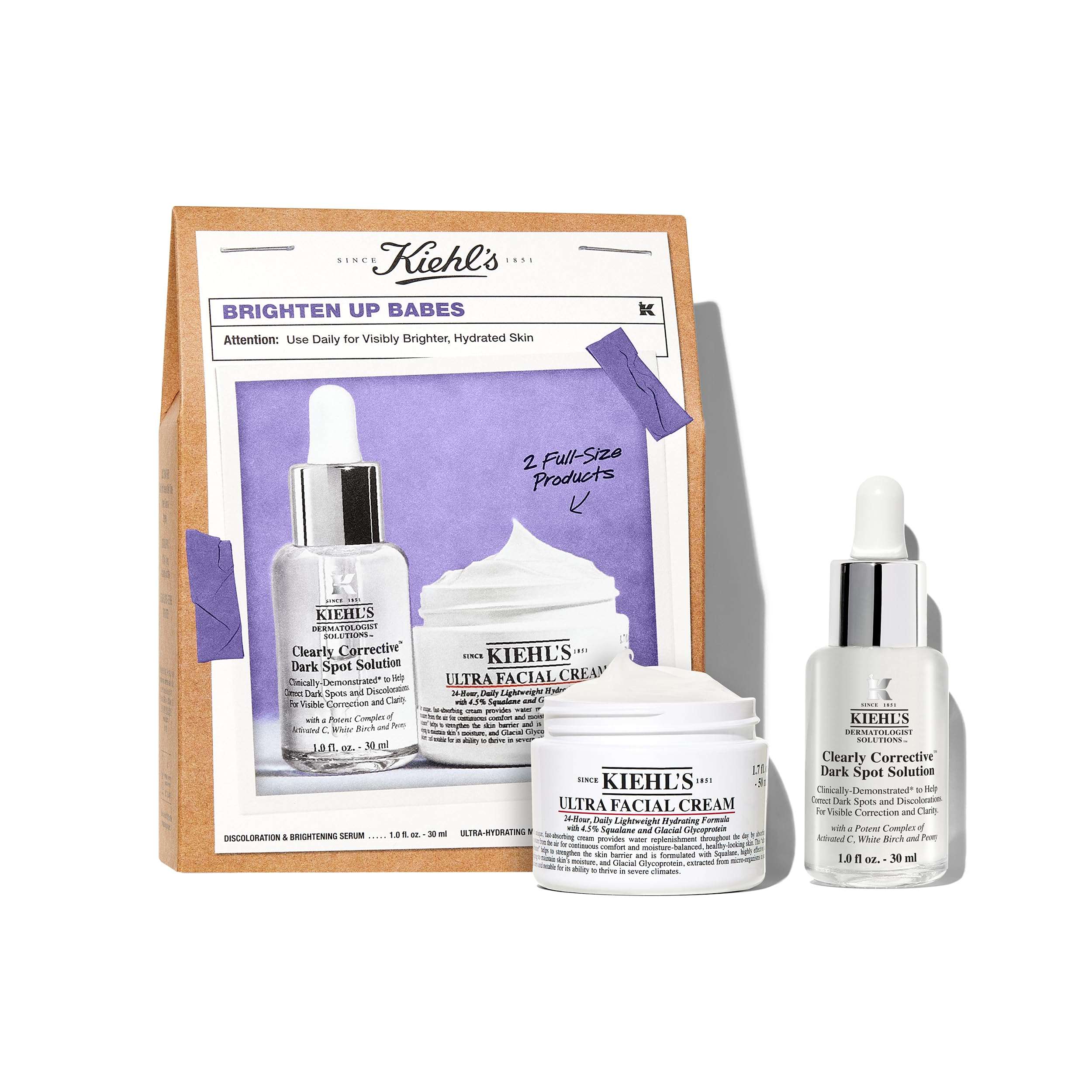 Kiehl's Brightening Skincare Set - $104 Value Routine Including Dark-Spot Fading Serum And Best-Selling Moisturizer - Brighten & Hydrate Skin
