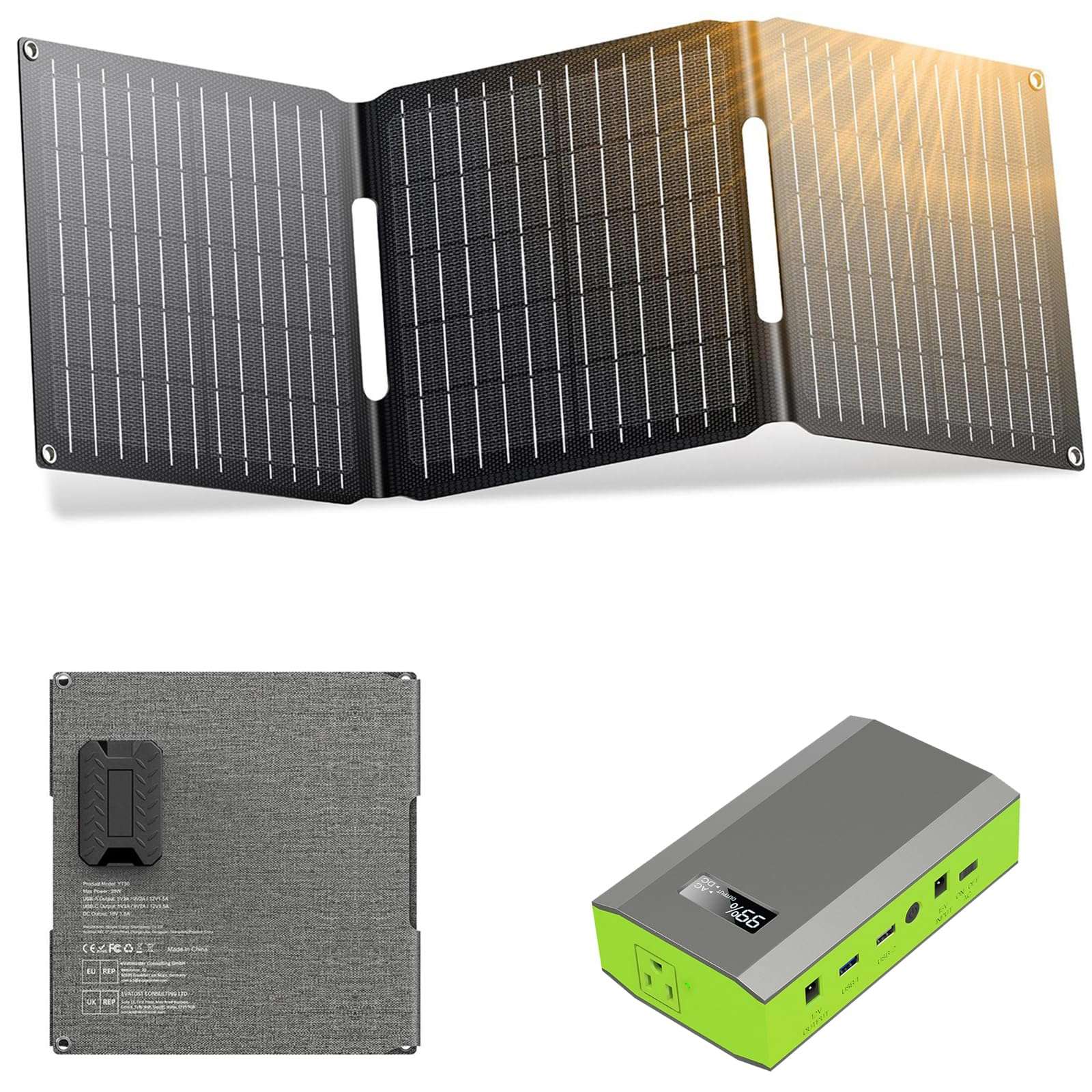 ZeroKor Portable Power Bank with AC Outlet, 110V Portable Laptop Battery Bank with Solar Charger Backup Power Source for Outdoor Smart Devices Tent Camping Backpacking Emergency