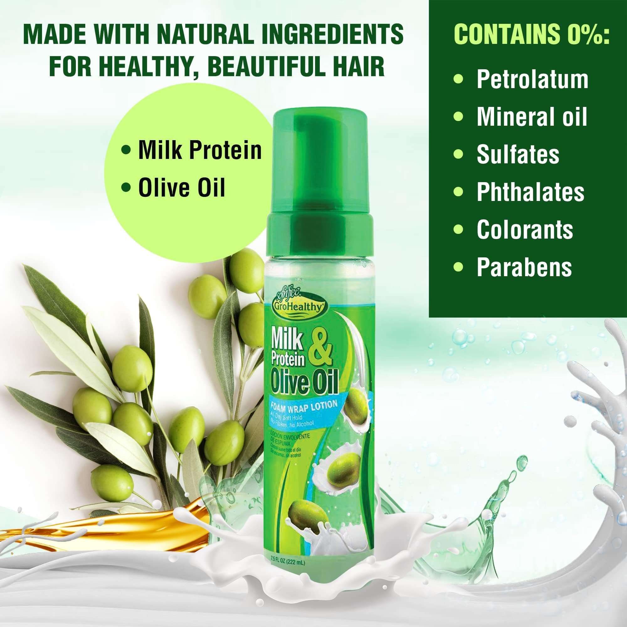 Sof N'Free N'Pretty Grohealthy Milk & Olive Oil Foam Wrap Lotion, 7.5 Oz 3