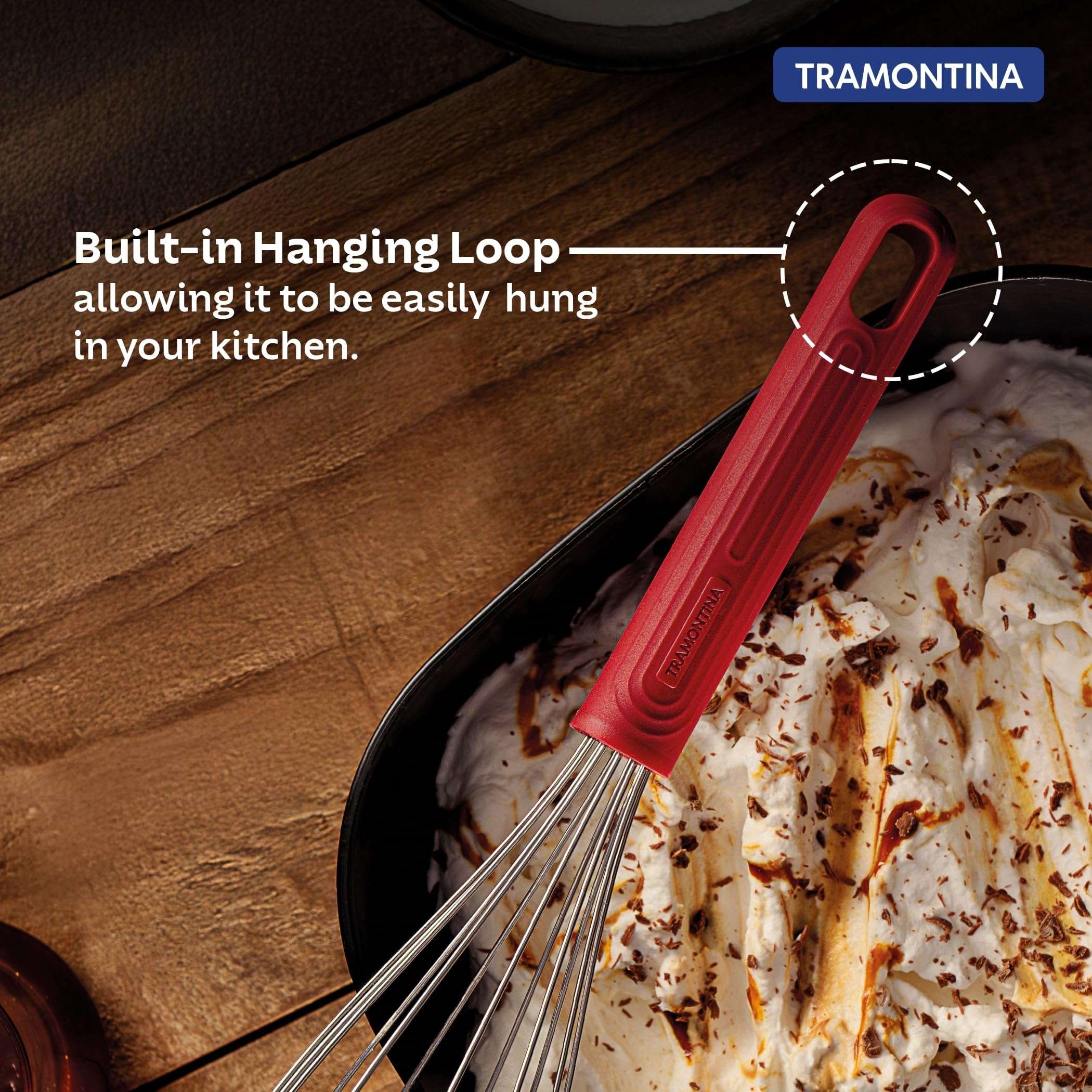 Tramontina Softta Whisk – Heat-Resistant to 210°C – Stainless Steel Wire Whisk with Non-Slip Red Rubber Grip – Perfect for Sauces, Custards, Eggs, and Blending Hot Ingredients 6