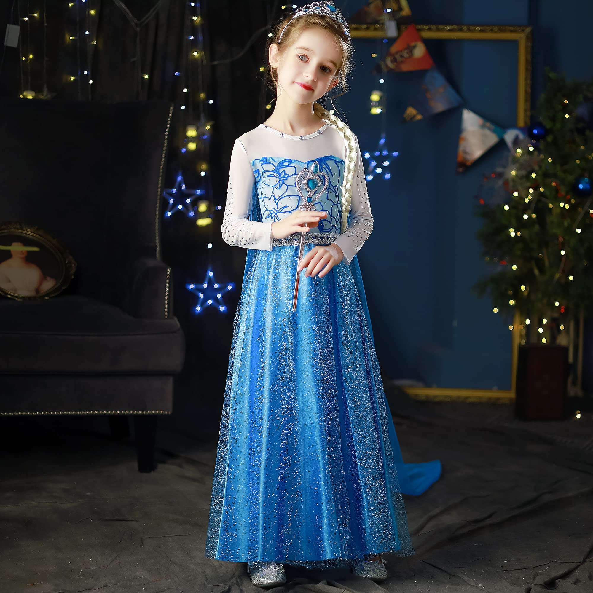 Princess Dresses for Girls, AYTFMEV Princess Costume Dress up Cosplay Fancy Party Age 2-12Y 4
