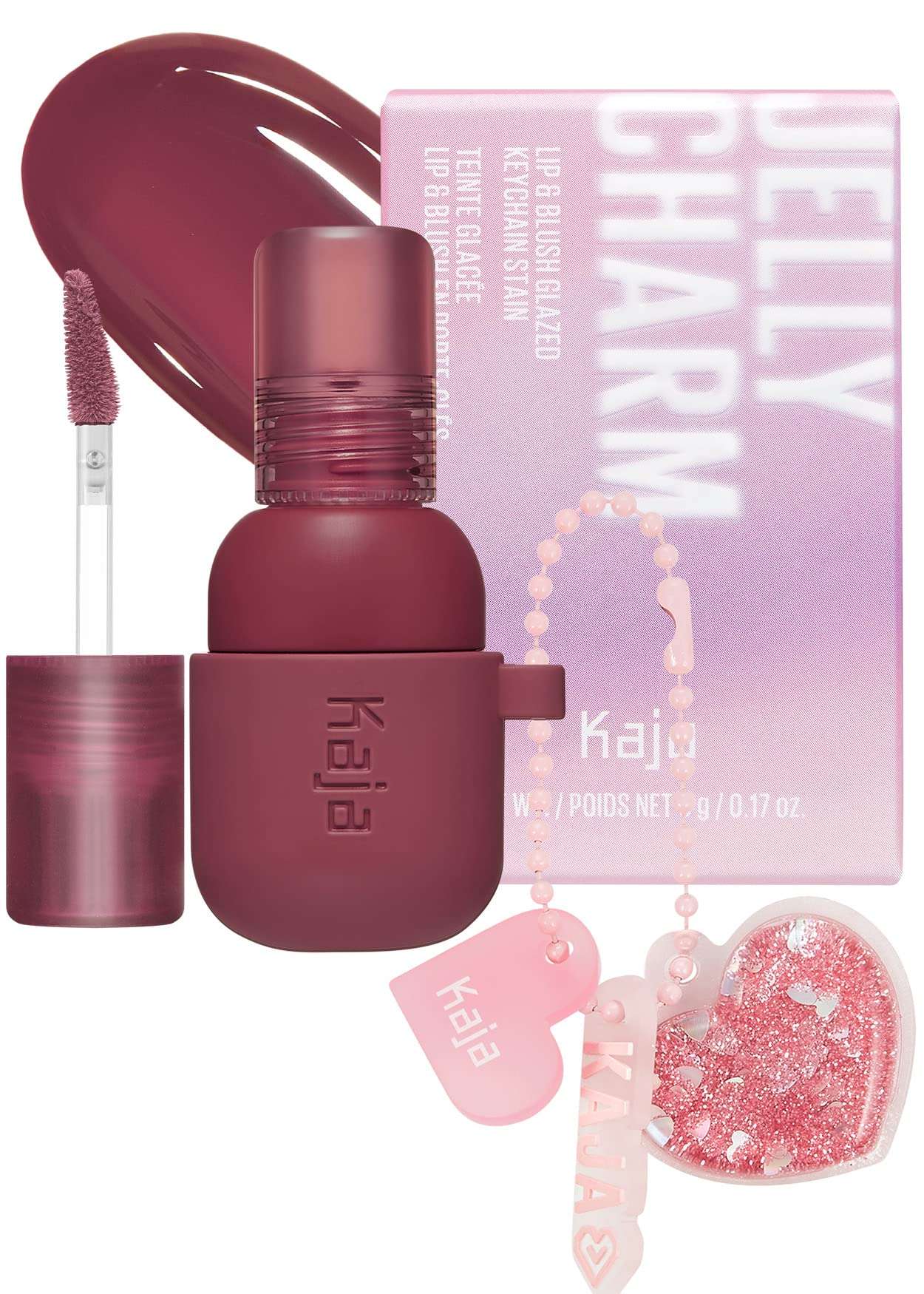 Kaja Lip & Blush Glazed Keychain Stain - Jelly Charm 01 Cherry Spritz + Lip & Blush Glazed Keychain Stain - Jelly Charm 04 Fig Soda Bundle 4