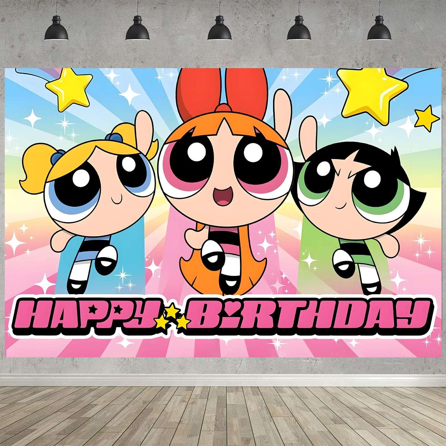 Power Girls Birthday Party Decoration,Power Girls Party Photo Background 5 x 3 FT and 18 Pcs Balloon,Merch Party Backdrop Supplies 4