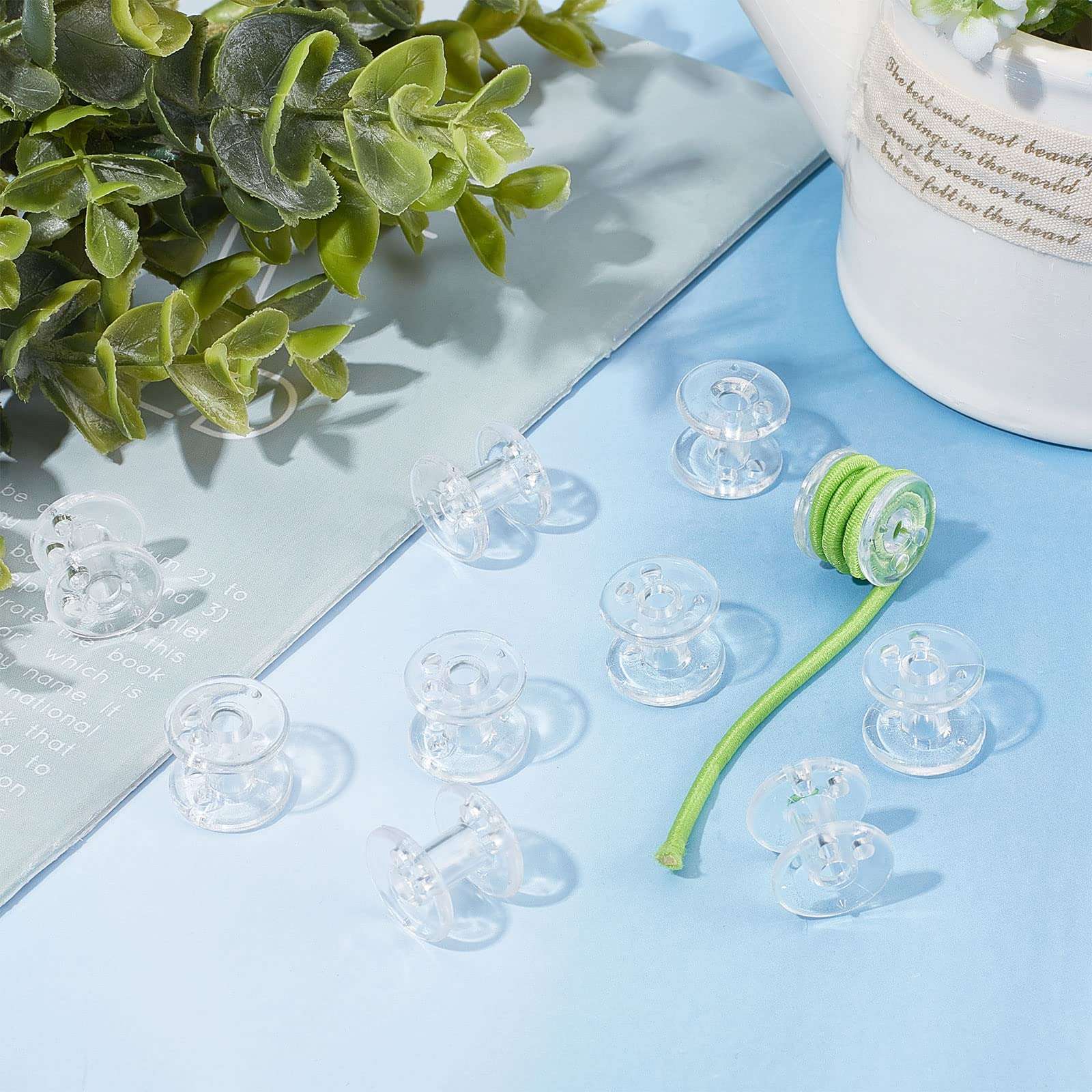 GORGECRAFT 10Pcs Window Shade Spool Plastic Clear Pleated Shade Hold Downs Transparent RV Blind Parts Tensioner Covering Hardware Windows Cord Retainer First Aid Kit for RV Day Night Home Bedroom 6