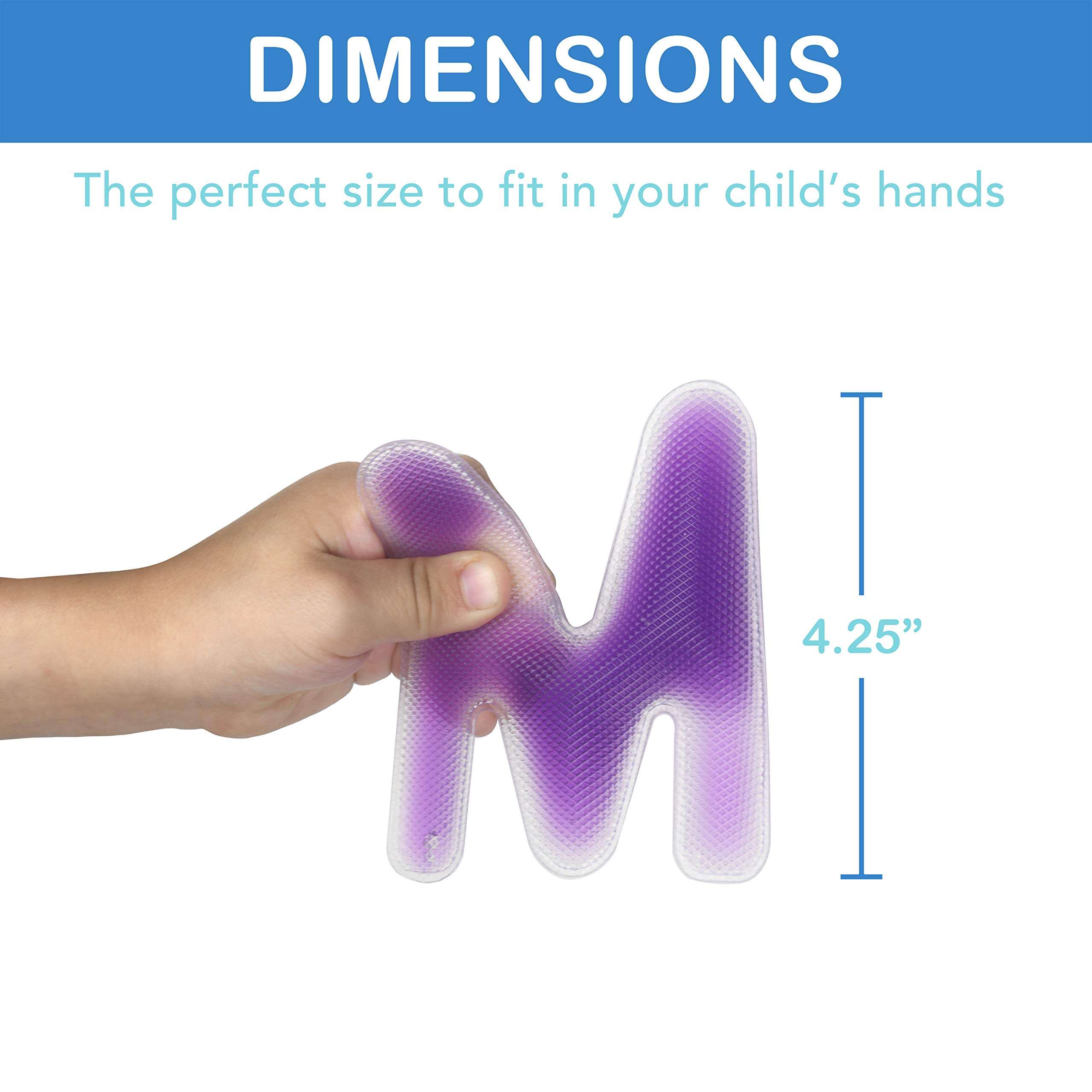 Playlearn 26pc Large Size Sensory Alphabet Letters - Multiple Textures - Gel Filled Tactile Letters - ABC Learning Toy - Light Table Toy 4