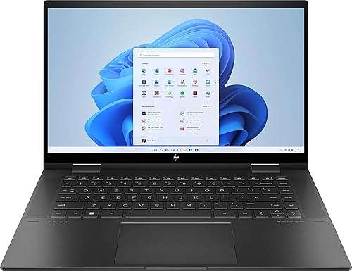 HP Envy X360 15 2-in-1 Laptop I 15.6” Full HD IPS Multi-Touch I AMD 8-Core Ryzen 7 5825U I 12GB DDR4 1TB SSD I AMD Radeon Graphic I Backlit USB-C HDMI Office365 Win11 Black + 32GB MicroSD Card 2