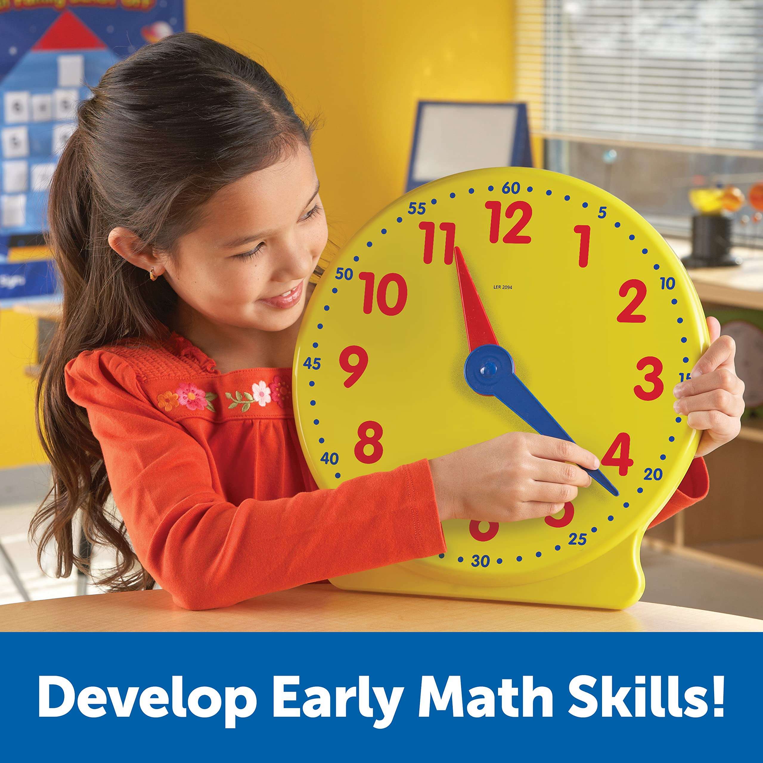 Learning Resources Big Time Learning Clock, Analog Clock, Homeschool, 12 Hour, Basic Math Development, Ages 5+ 3