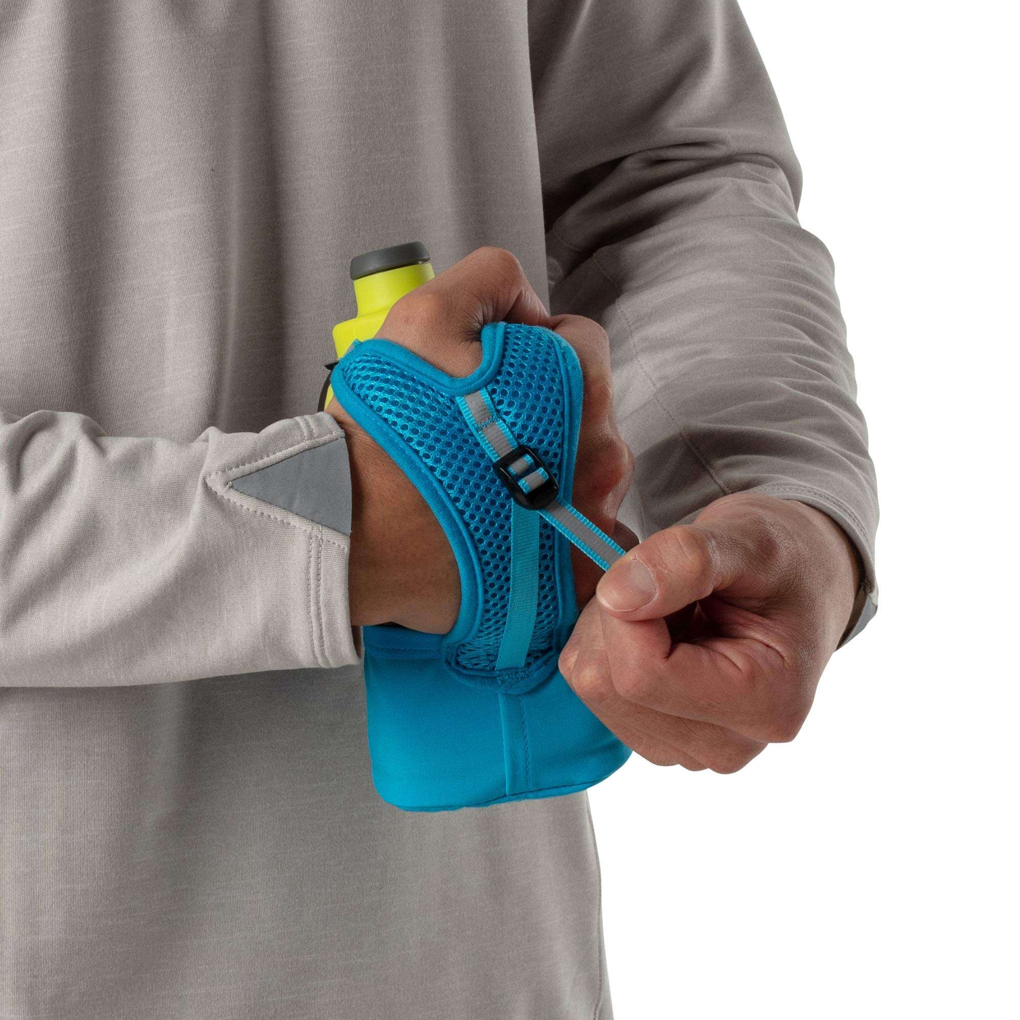 Nathan Running Handheld Water Bottle Adjustable No-Grip Quick Squeeze Lite Hand Strap. Reflective Hydration 6