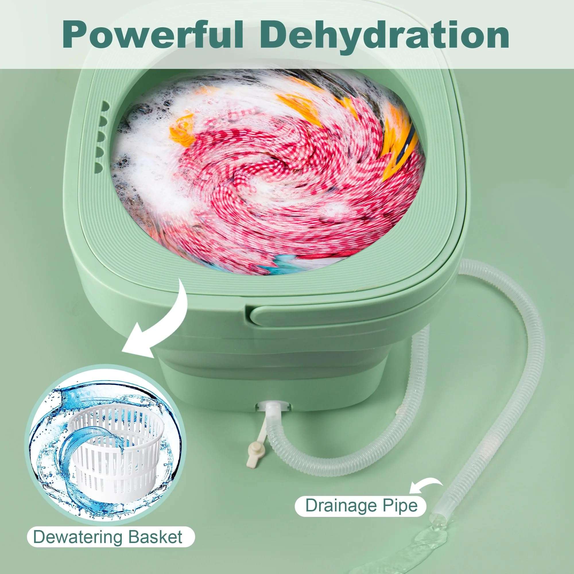 Skyheaven SeMi AuToMaTiC FoLdInG 11L SmAlL MiNi WaShInG MaChInE WiTh DrYeR DeEp CLeAnInG FoR UnDeRwEaR WaShINg MaChInE ClOtHeS WaShEr (Wash2) 3