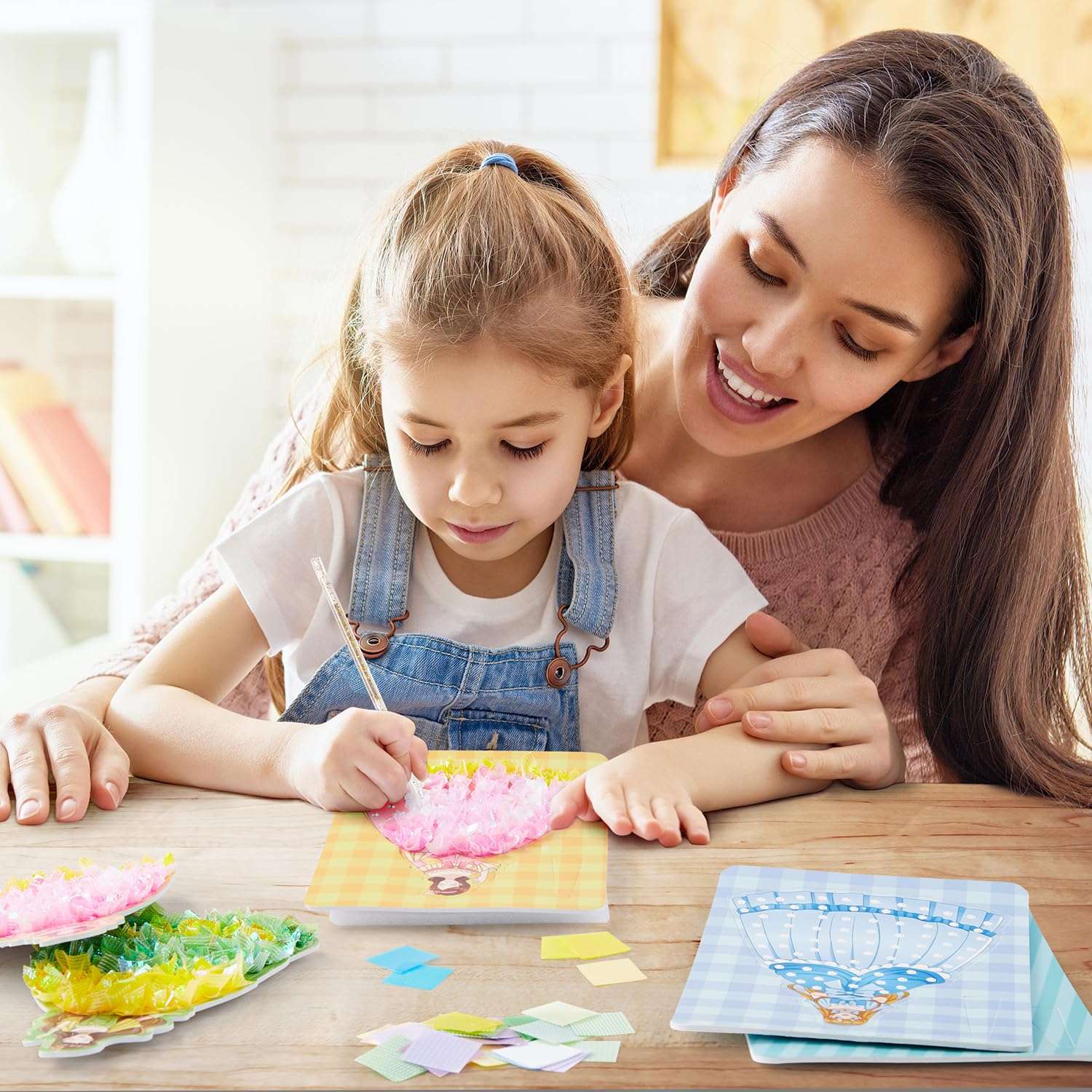 SWAKER Poke in Art, 8 Pcs Magical Princesses & 6 Pcs Accessories, Crafts for Kids Ages 5-10 Girl Gifts, Pretty Princess Game Toys for Girl, 5 6 7 8 9 Years Old Girls Birthday 3