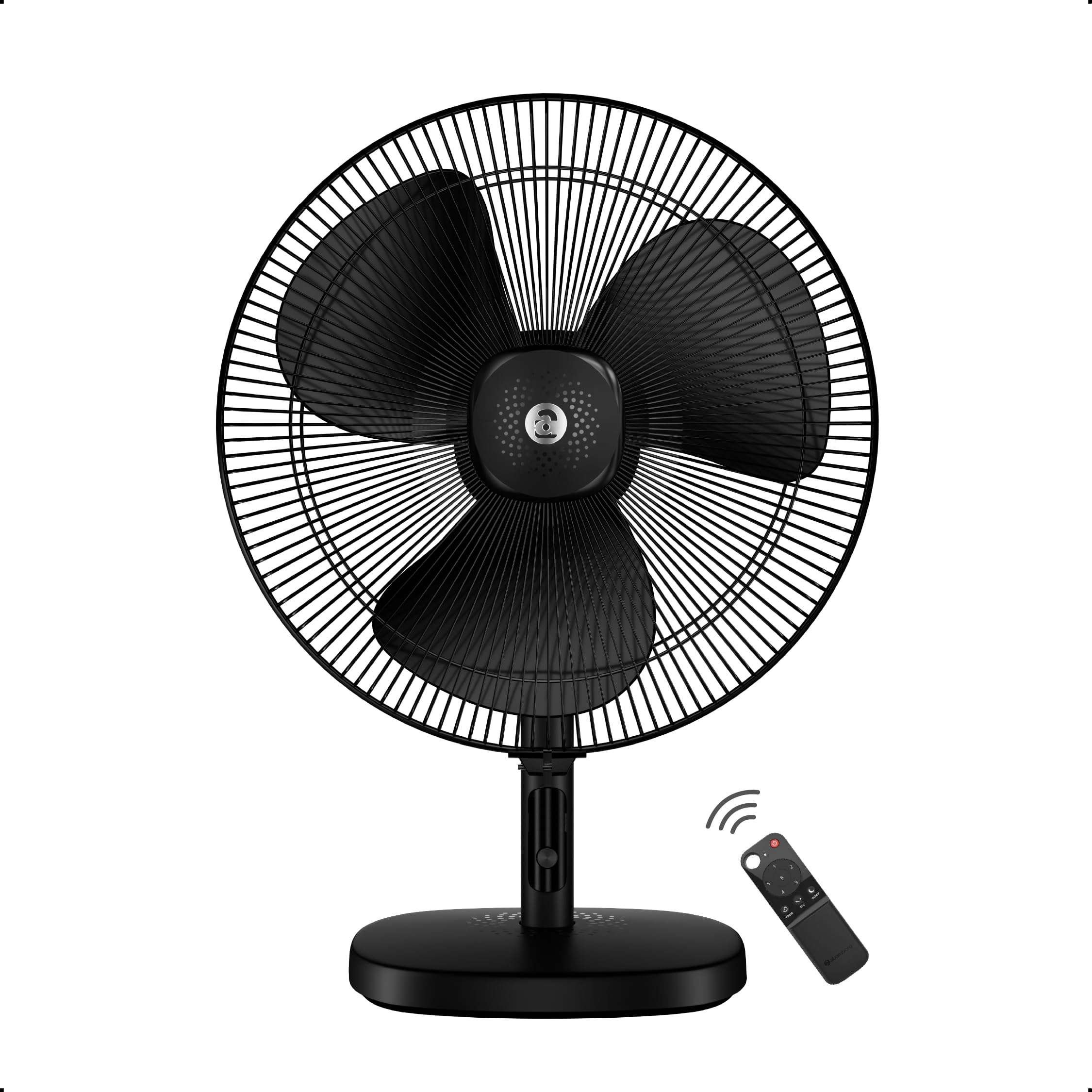 atomberg Renesa 400mm Table Fan | Ideal for Home & Office | Silent BLDC | High Air Delivery | 6 Speeds | 35W | Remote with Oscillation, Timer, Sleep | Easy to Clean | 2 Years Warranty (Black) 1