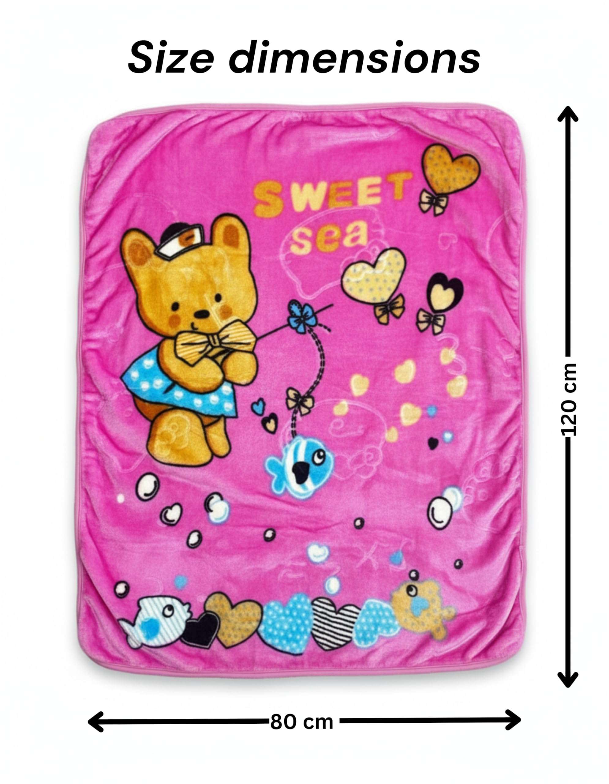 DIVYAM Soft Kids Blanket Light Pink 80x120 cm Set of 1 – Ultra Soft, Skin-Friendly, Lightweight & Warm Multi-Season Fleece Blanket for Crib, Stroller, Travel, or Naptime, Full Coverage Blanket 3