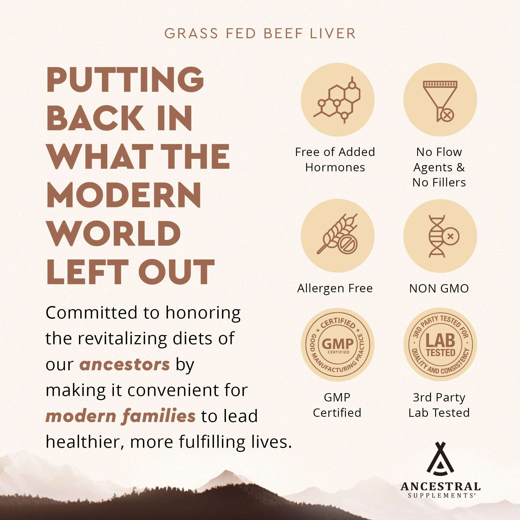 Ancestral Supplements Grass Fed Beef Liver 180 Capsules, Supports Energy Production, Detoxification, Digestion, Immunity and Full Body Wellness, Non-GMO, Freeze Dried Liver Health Supplement 6