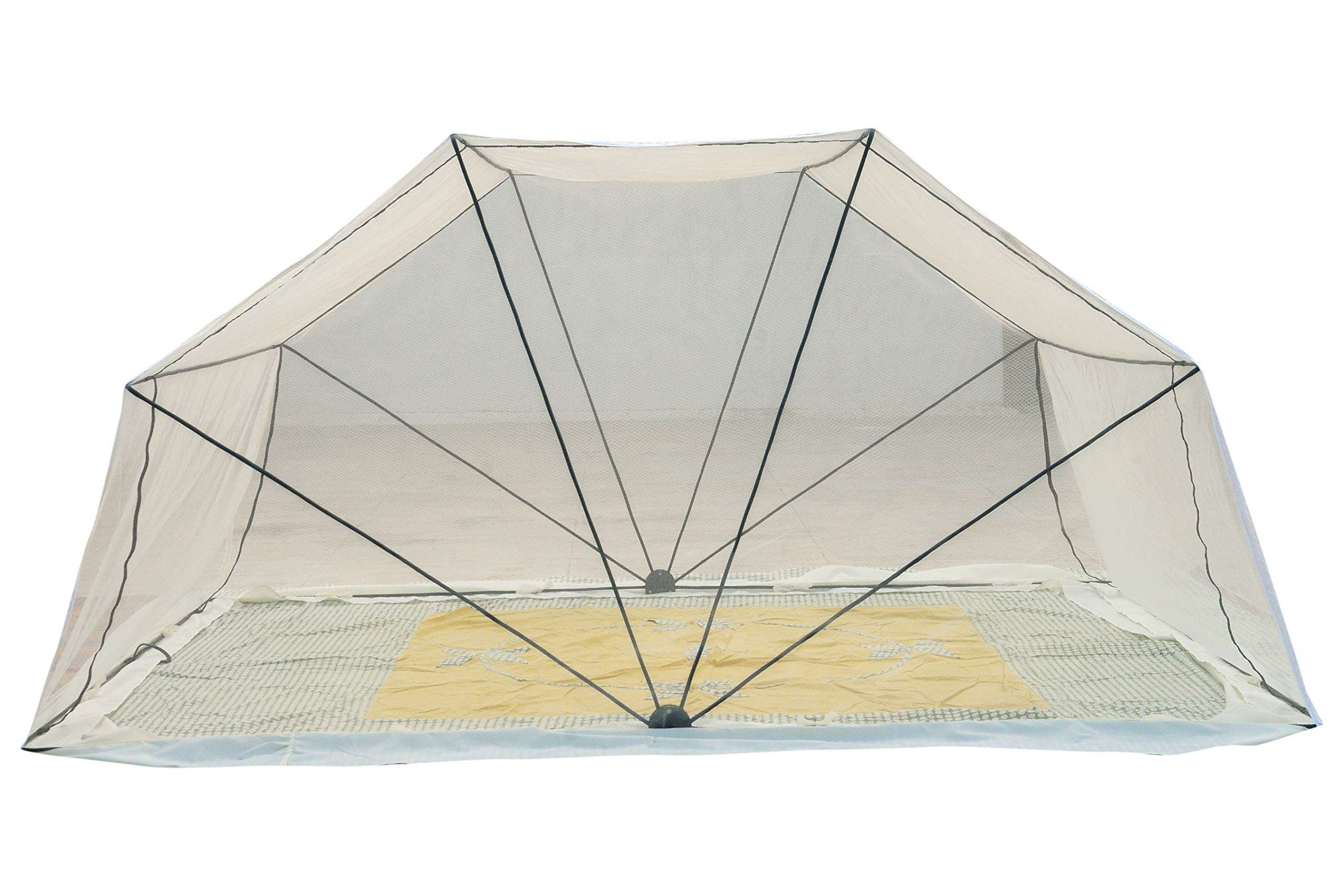 Comfort Mosquito Net- 6 x 7 Ivory (Foldable Large usable on Floor / Ground / Terrace) 1