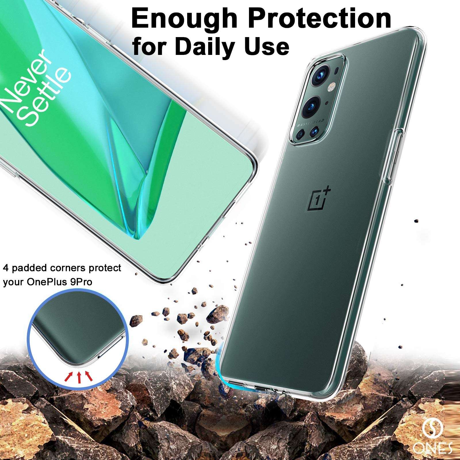 E'QITAYO Crystal Clear Designed for OnePlus 9 Pro Case Cover, 1.2 mm Thick Back Case, Flexible Silicone Cover, Thin Slim Soft TPU Silicone Shockproof Cover Case for OnePlus 9 Pro 4