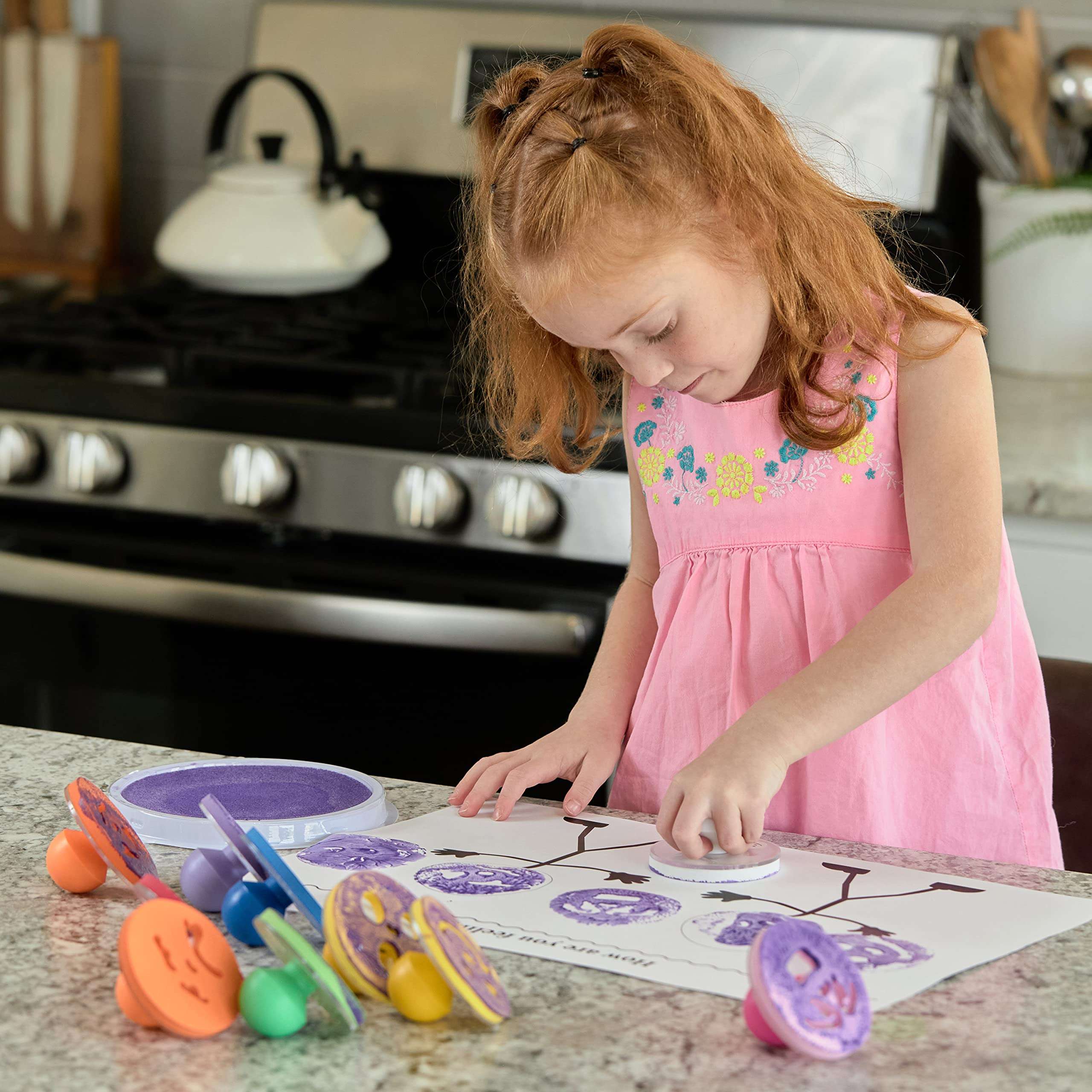 READY 2 LEARN Giant Stampers - Feelings - Set of 10 - Easy to Hold Foam Stamps for Kids - Arts and Crafts Stamps for Displays, Posters, Signs and DIY Projects 5