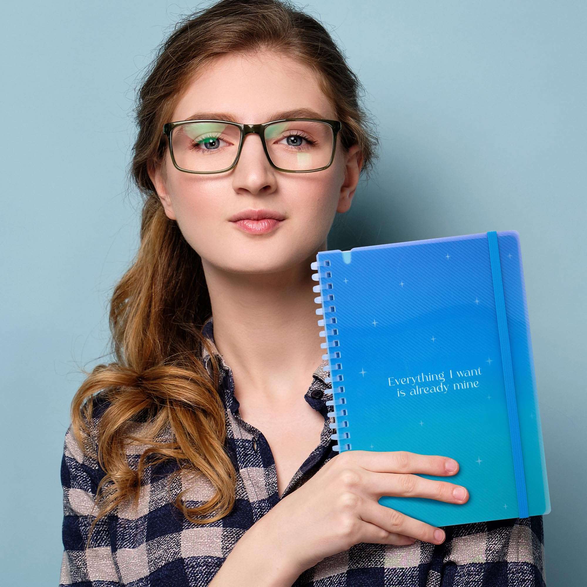 DOODLE A5 Notebook with Soft Spiral Wiro, Elastic Band Closure & Pen Holder | Beautifully Printed PP Cover | 160 Pages of Premium Ruled Paper | Perfect for School, College & Office Use - Manifestation 6