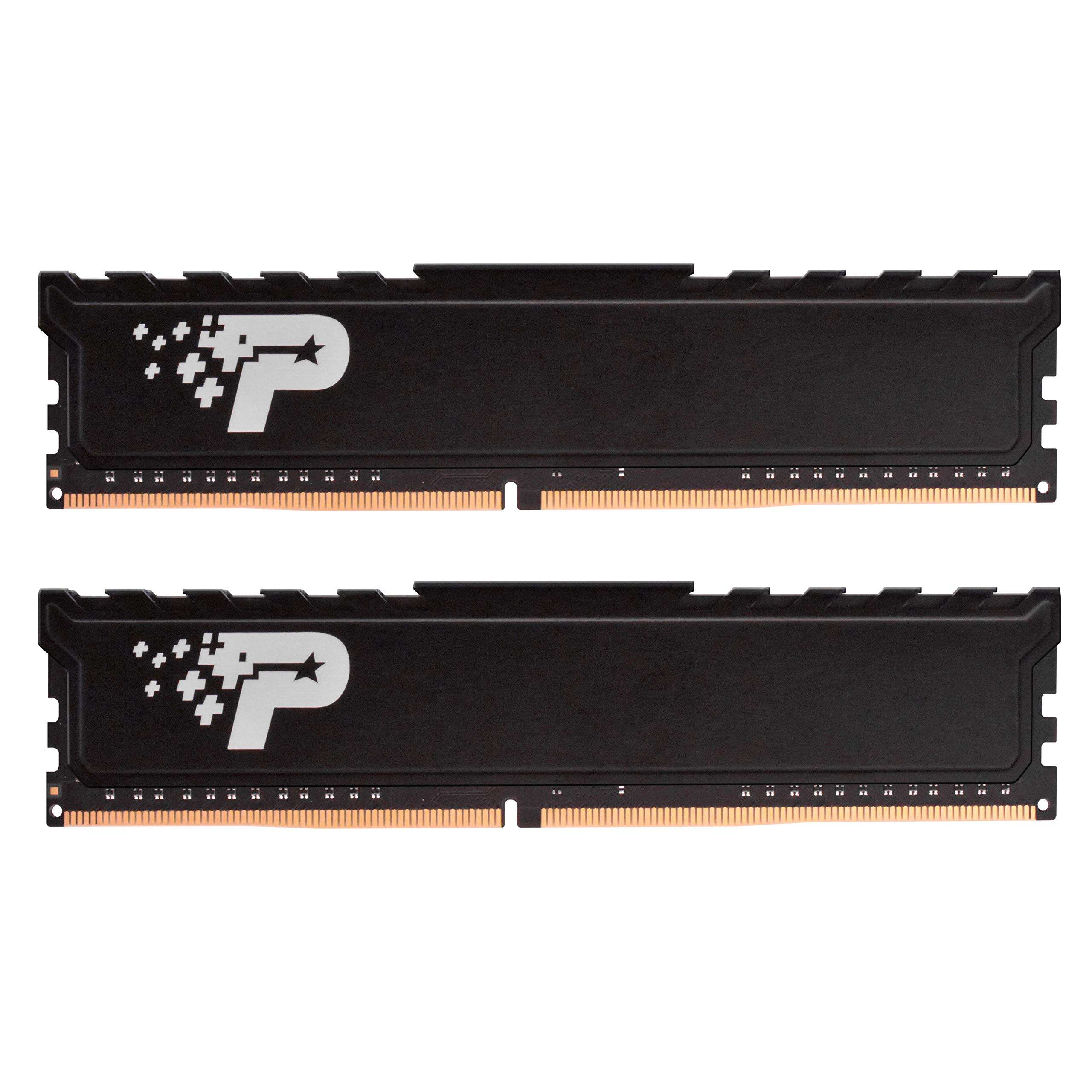Patriot Memory Signature Premium DDR4 16GB (2x8GB) 2666MHz (PC4-21300) UDIMM Kit with Heatshield PSP416G2666KH1 1