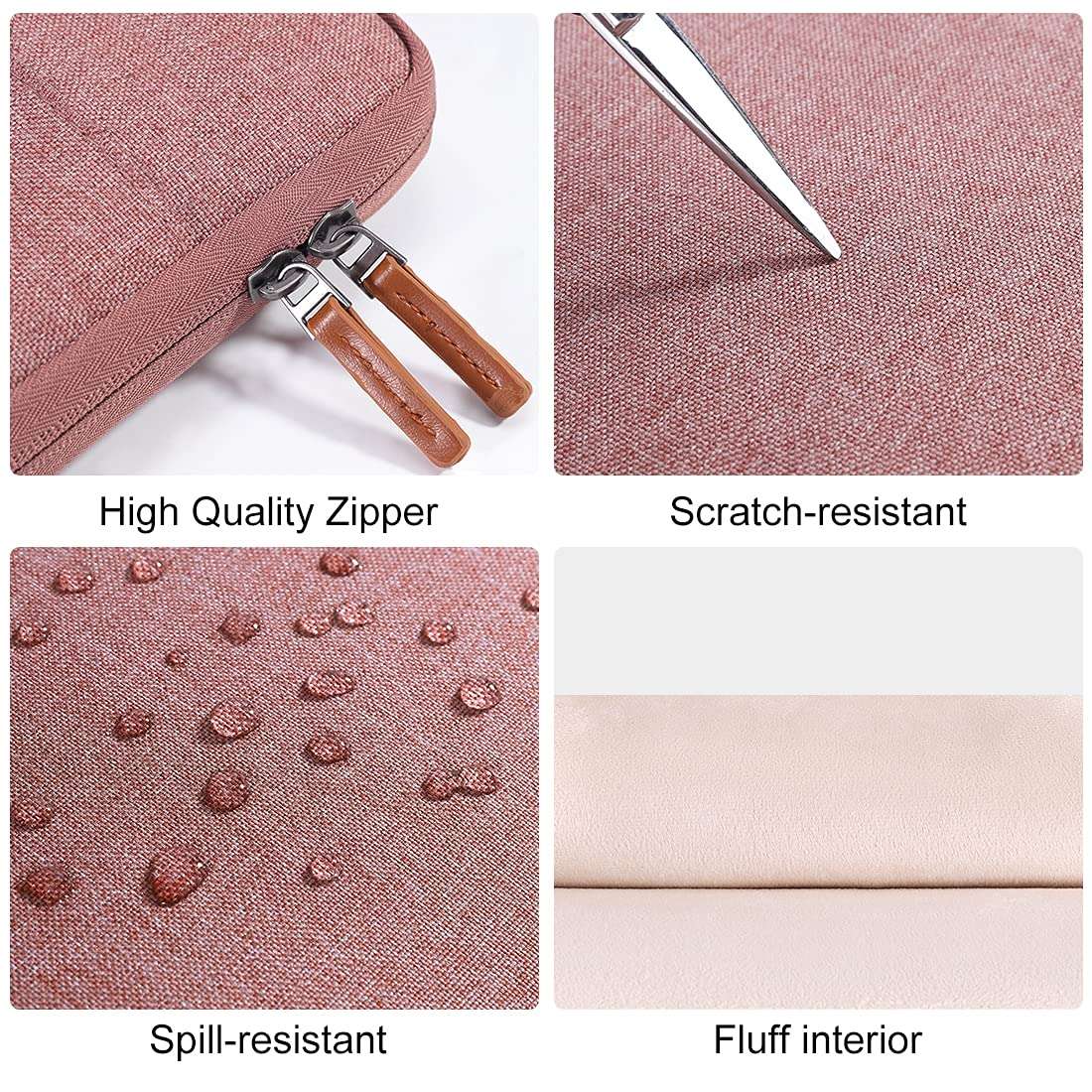 DOMISO 11 Inch Laptop Sleeve Canvas Notebook Portable Carrying Bag Case Handbag for 11.6" MacBook Air / 12.3" Microsoft Surface Pro 4/11.6" Computers, Pink 5