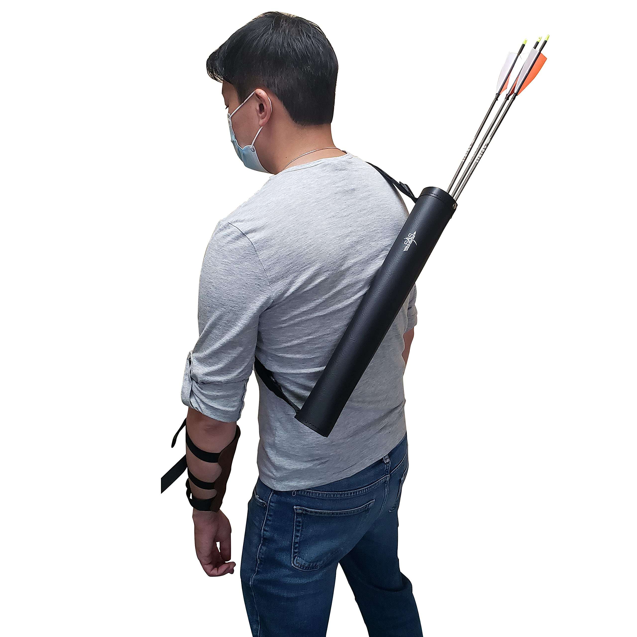 Southland Archery Supply SAS Leather Tube 17" Hip Quiver Arrow Holder with Belt Clip (Hip/Back Quiver 2-in-1) 5