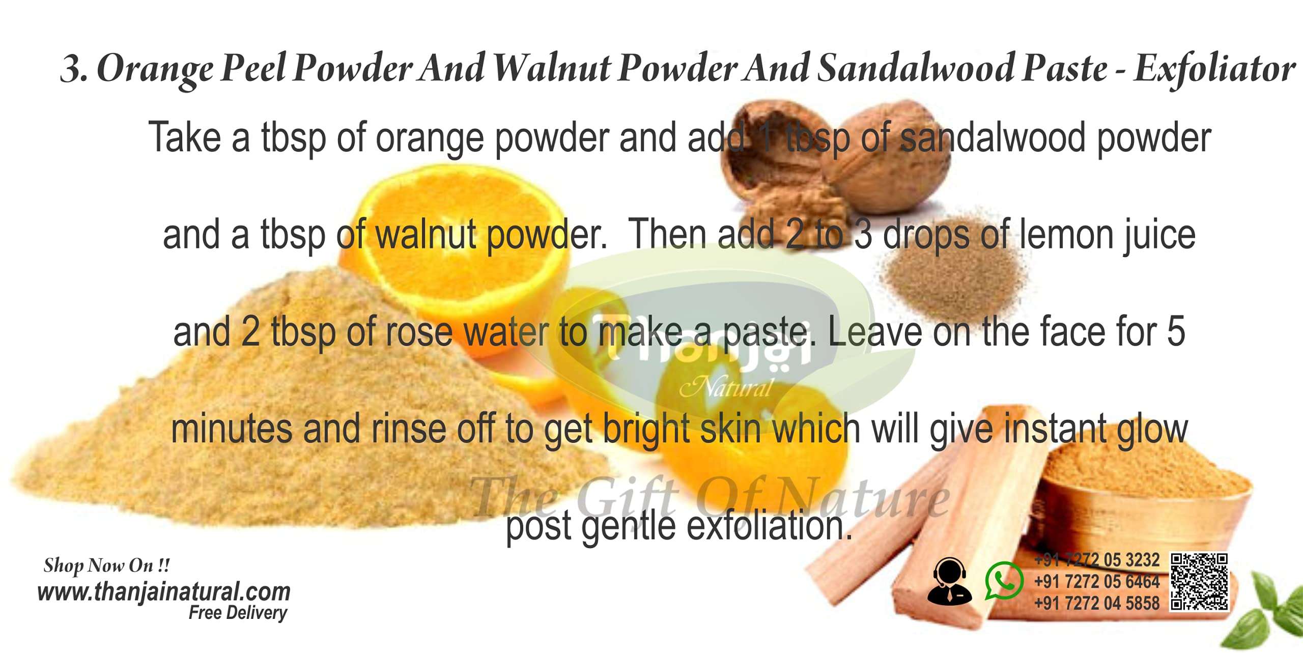 Thanjai Natural 100g Orange Peel Powder For Glowing Skin | Oil Control | Tan Removal | Skin whitening | Natural Skin cleanse and Natural Face pack 6