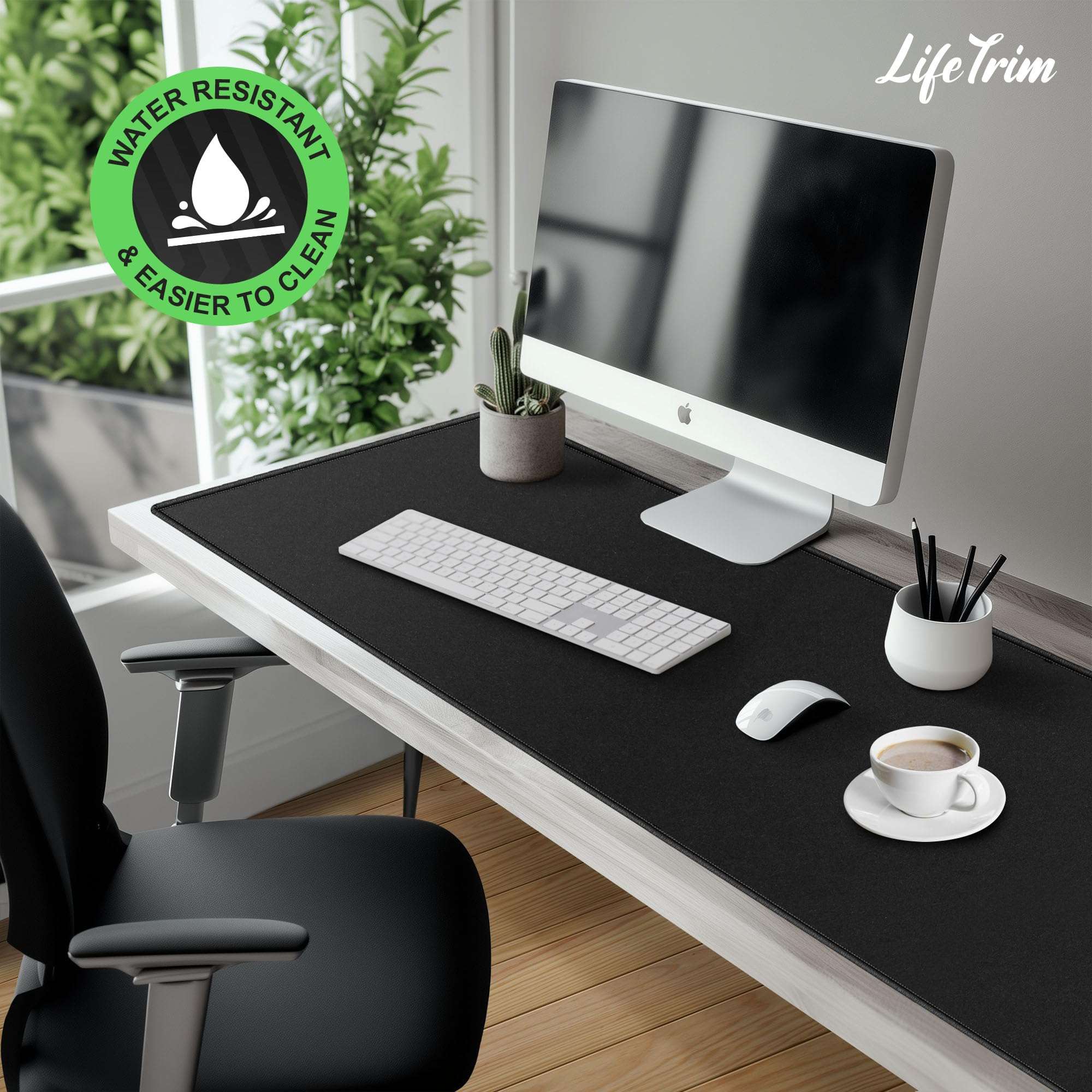 LifeTrim 55” x 23” XXL Mouse Pad Gaming 5mm Thick Extended Keyboard Mat Full Desk Cover Pad XXL Mat Giant Extra Large Gaming Mouse Pad XXXL Mousepad Black Large Desk Mats Deskpad 4