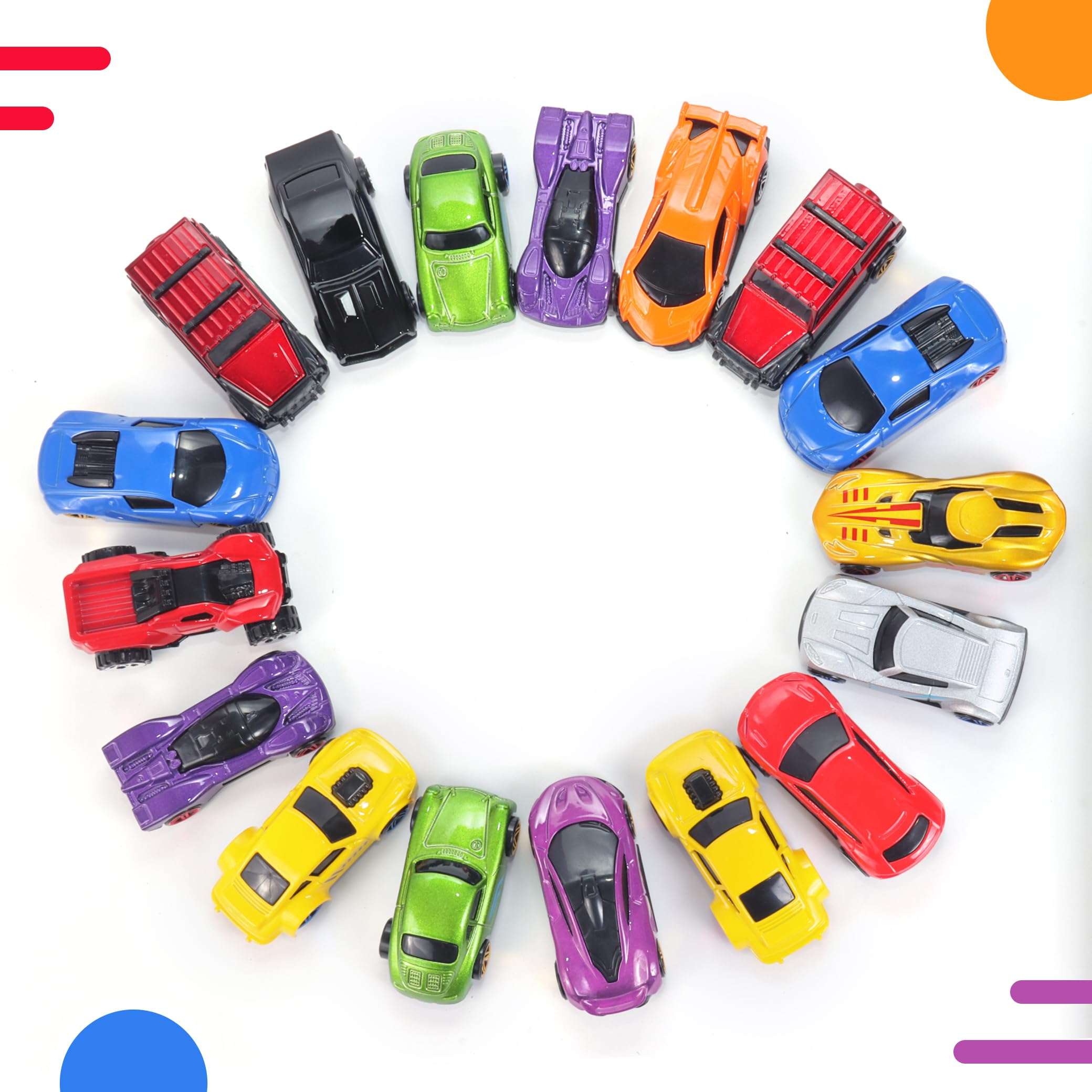 Amazon Brand - Jam & Honey Premium Die-Cast Metal Car | Free Wheel Toy Vehicle for Kids | Realistic Design | Vibrant Paint | No Assembly | Collectible Mini Car Model | Pack of 5 | Multicolor 4