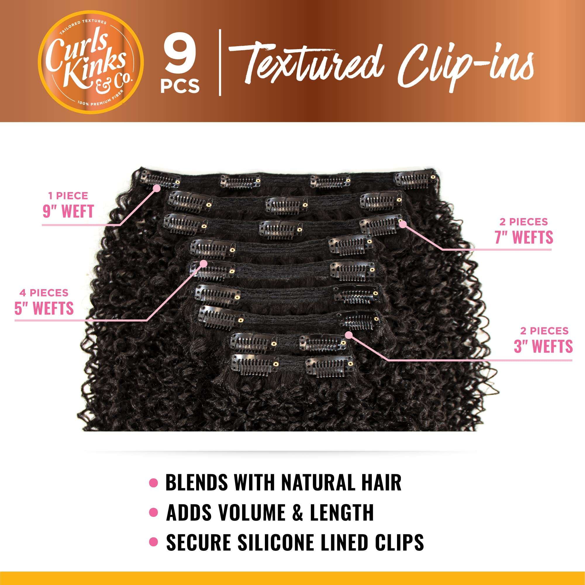 Sensationnel Curls kinksandco clip in - top lady 10 inch easy to use clips for natural 3c to 4c hair textures (T2/30) 6